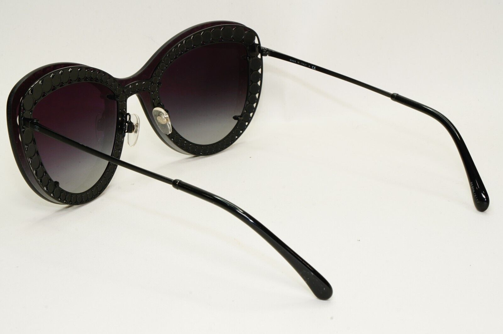 Chanel Sunglasses Pearl Black Grey Gradient Smoke Shield Visor 4236-H c.101/S6