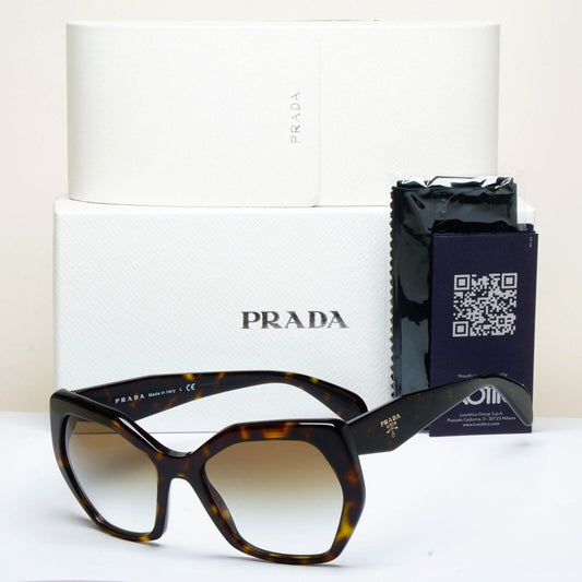 Prada Sunglasses Hexagonal Brown Tortoise Square PR16RS SPR 16R 2AU-4M0 56mm