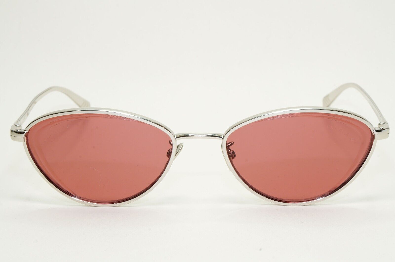 Chanel Sunglasses Silver Red Burgundy Cat Eye Metal 4255 c.124/0H 55mm