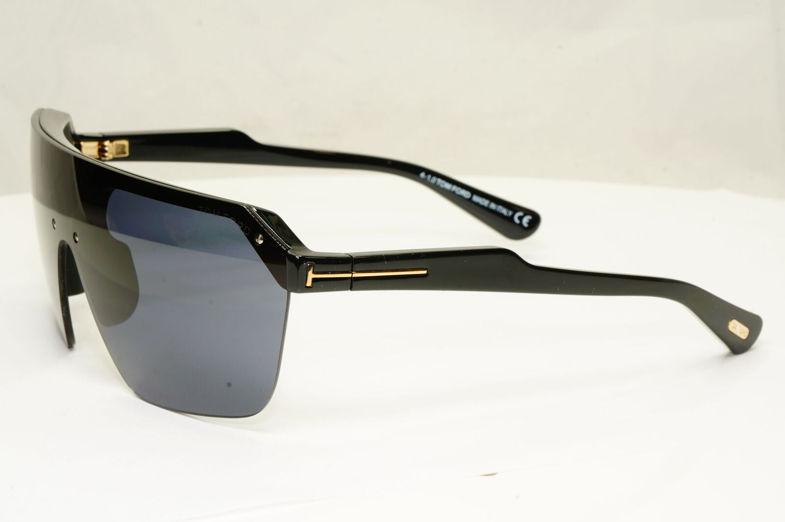 Authentic Tom Ford Mens Shield Visor Glossy Black Sunglasses Razor TF 797 01A