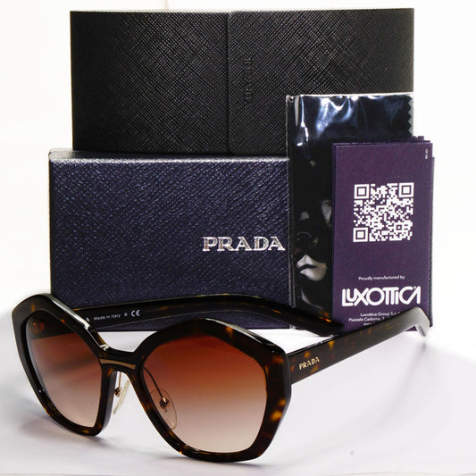 Prada Sunglasses Brown Tortoise Angular Gradient PR08XS SPR 08X 2AU-6S1 58mm