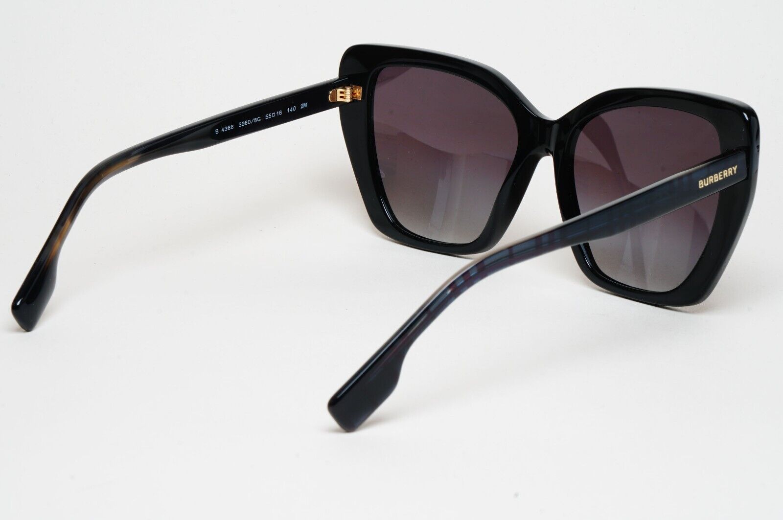 Burberry Sunglasses Tamsin Black Cat Eye Square Gradient BE 4366 3980/8G 55mm