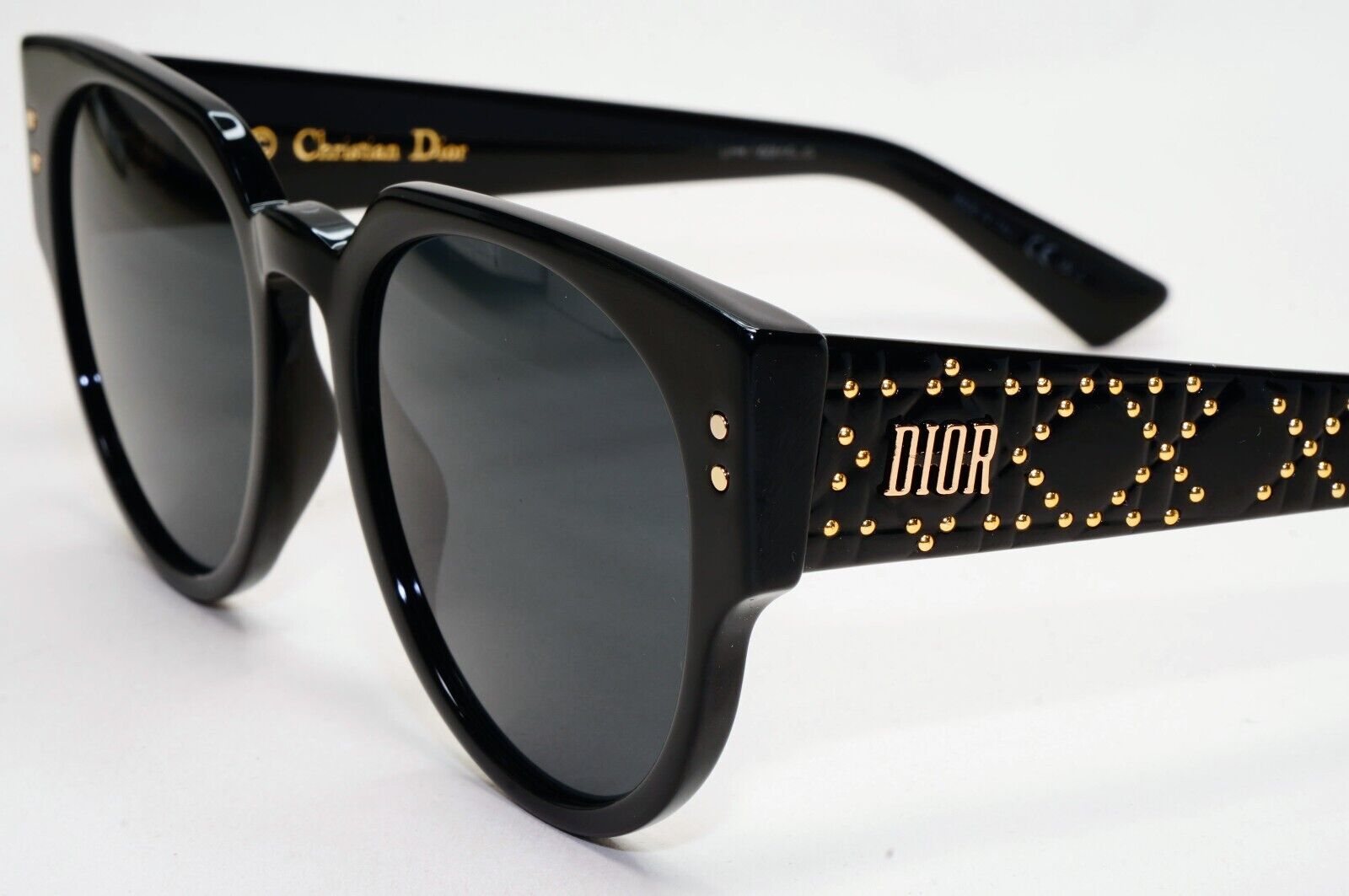 Dior Sunglasses 2019 Black Gold Lady Dior Studs 3 Square 807IR 311024