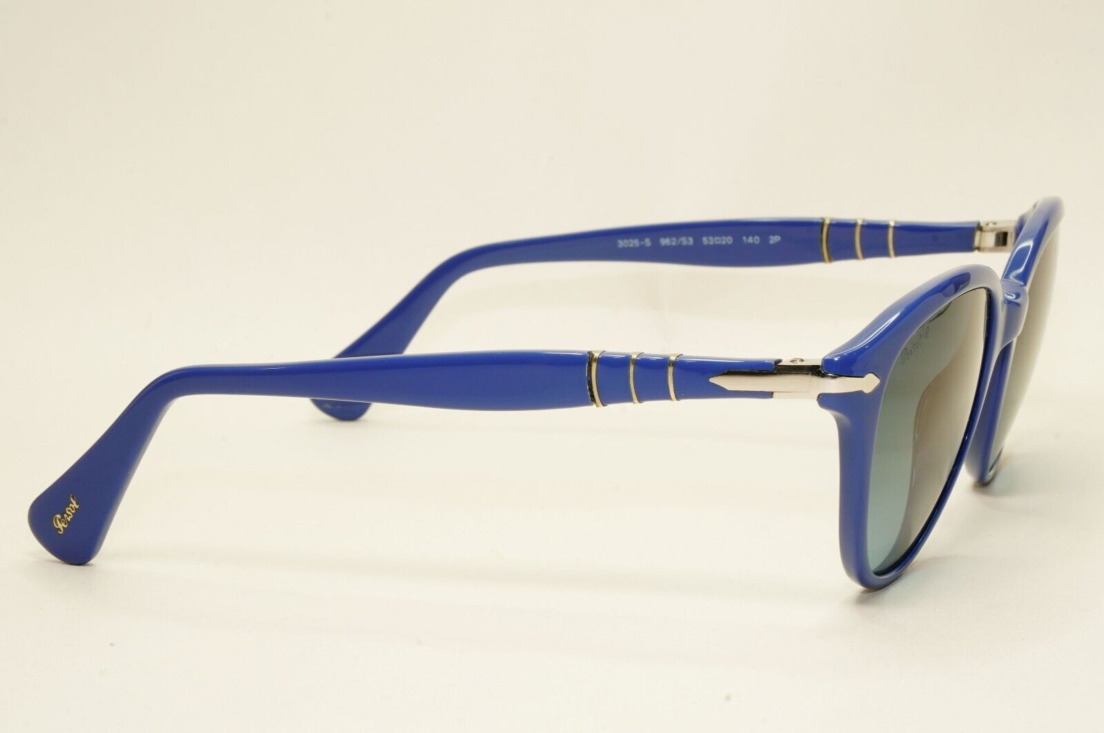 Persol Sunglasses 2012 Capri Blue Polarised Gradient Silver 3025-S 962/S3 53mm