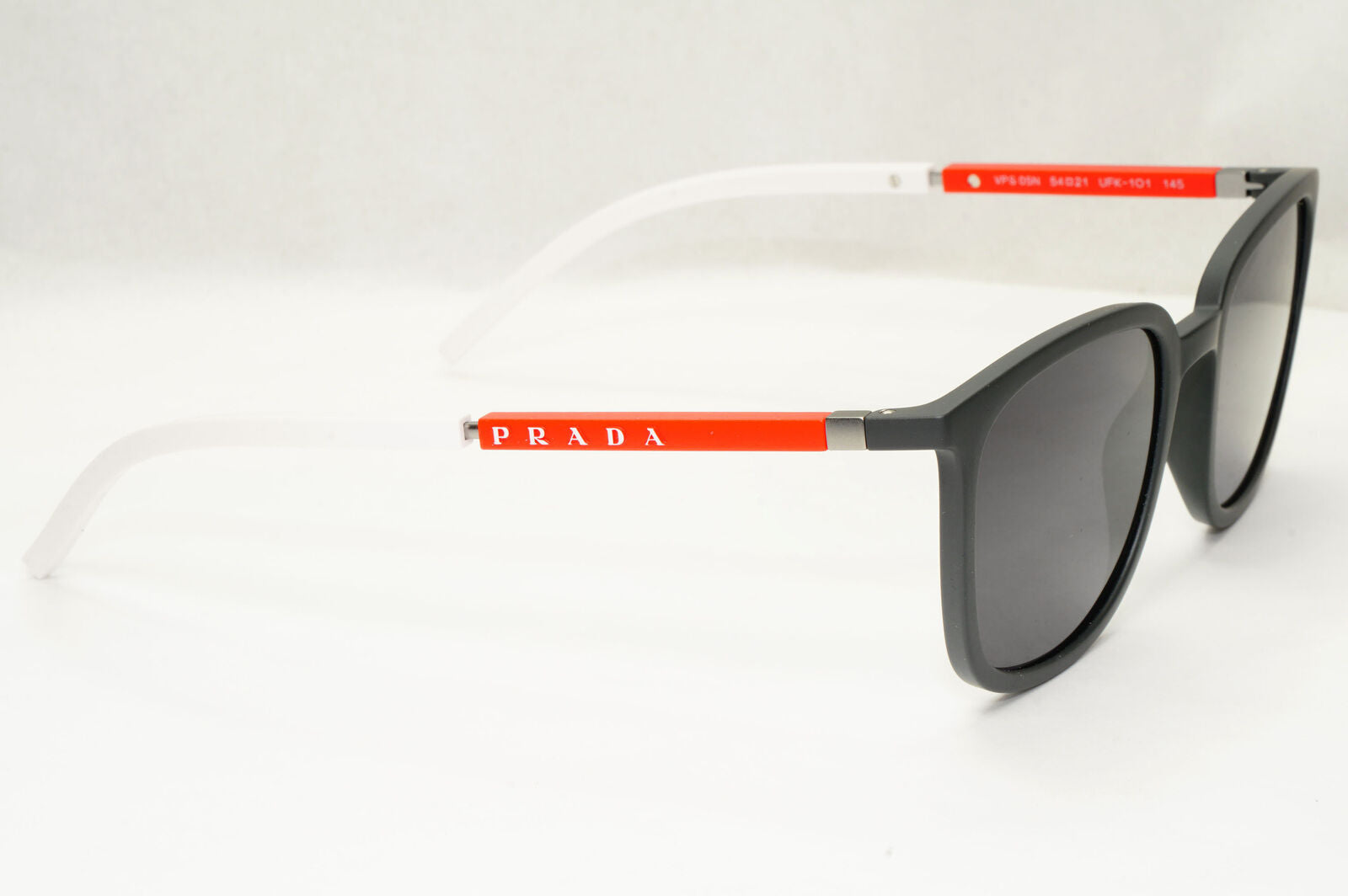 Prada Sunglasses Black Red White Square PS05NV VPS 05N UFK-1O1 54mm