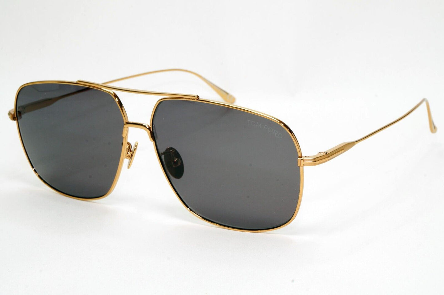 Tom Ford Sunglasses John-02 Titanium Gold Grey Pilot Navigator TF 746-D 30A 63mm