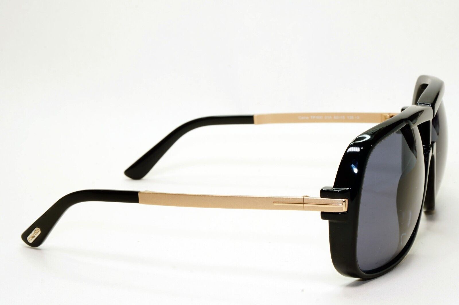 Tom Ford Sunglasses Black Gold Grey Square Caine FT0800 TF 800 01A Pilot 230924