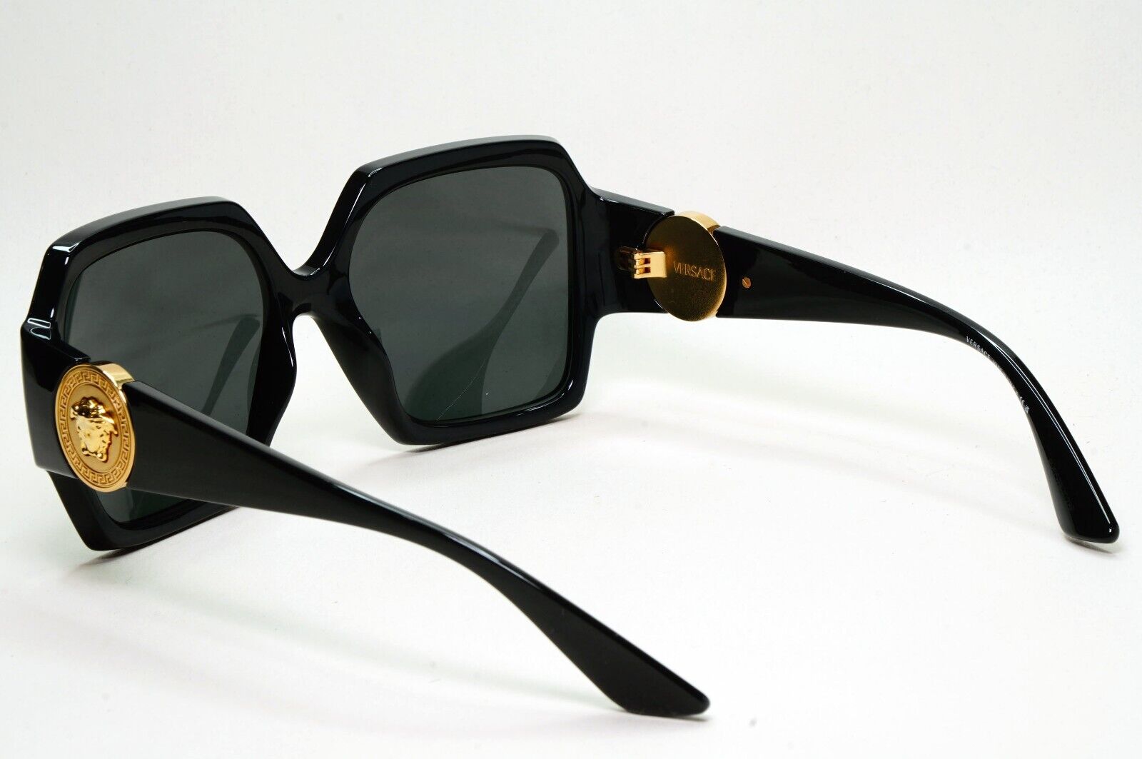 Versace Sunglasses Black Oversized Square Gold Medusa Large MOD VE 4453 GB1/87