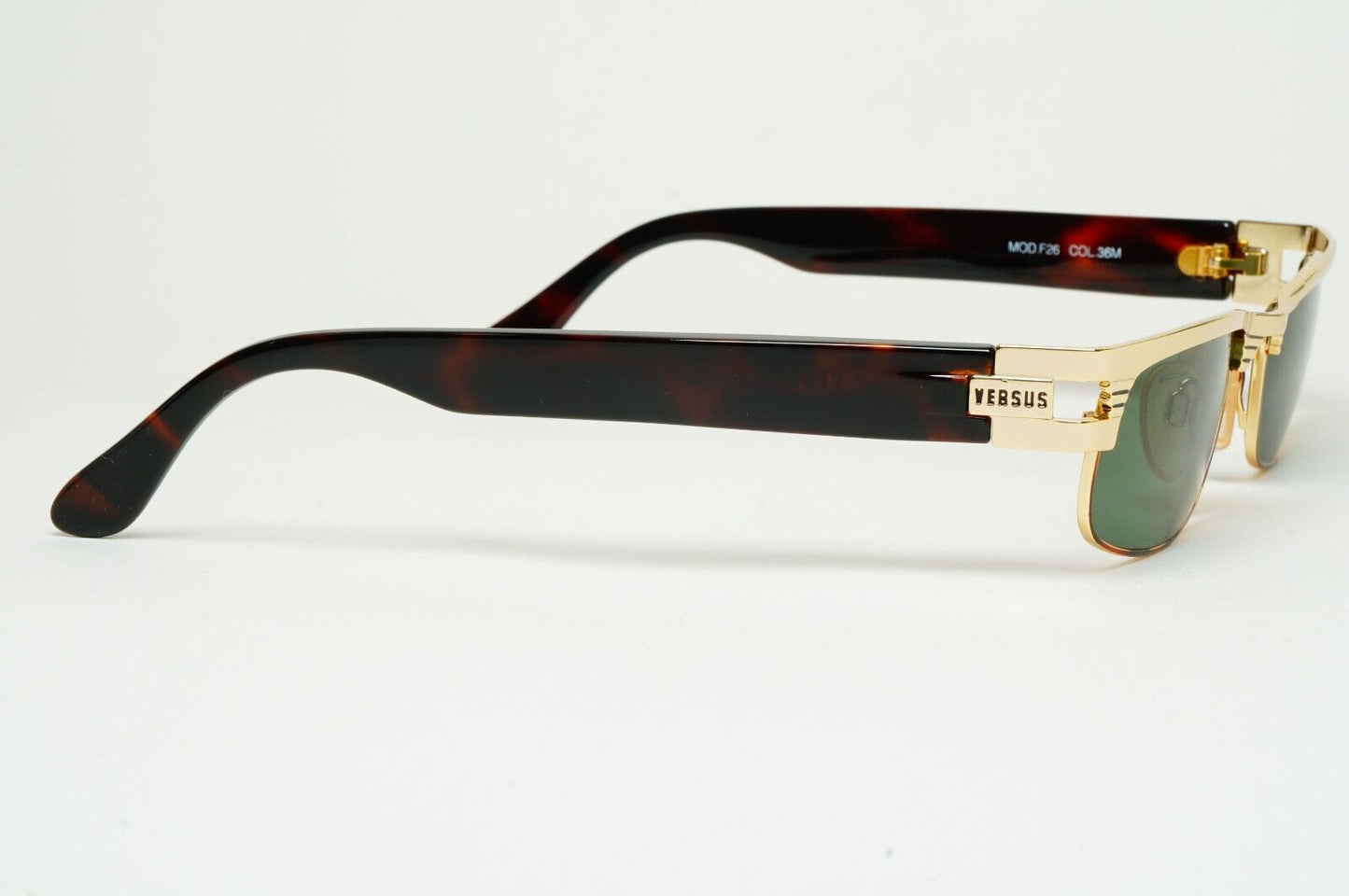 Versus Sunglasses 1996 by Gianni Versace Vintage Gold Green MOD F26 COL 36M