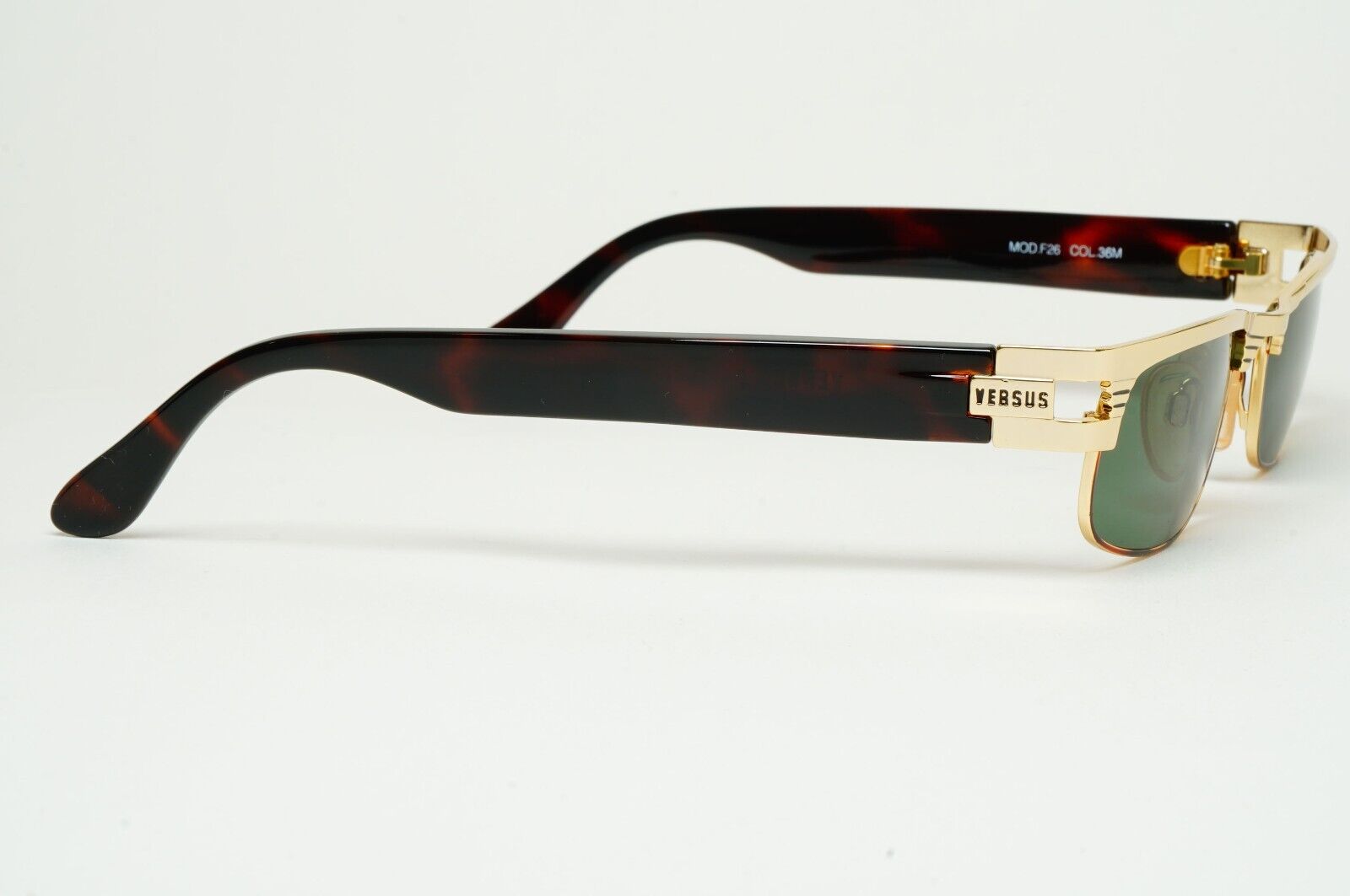 Versus Sunglasses 1996 by Gianni Versace Vintage Gold Green MOD F26 COL 36M