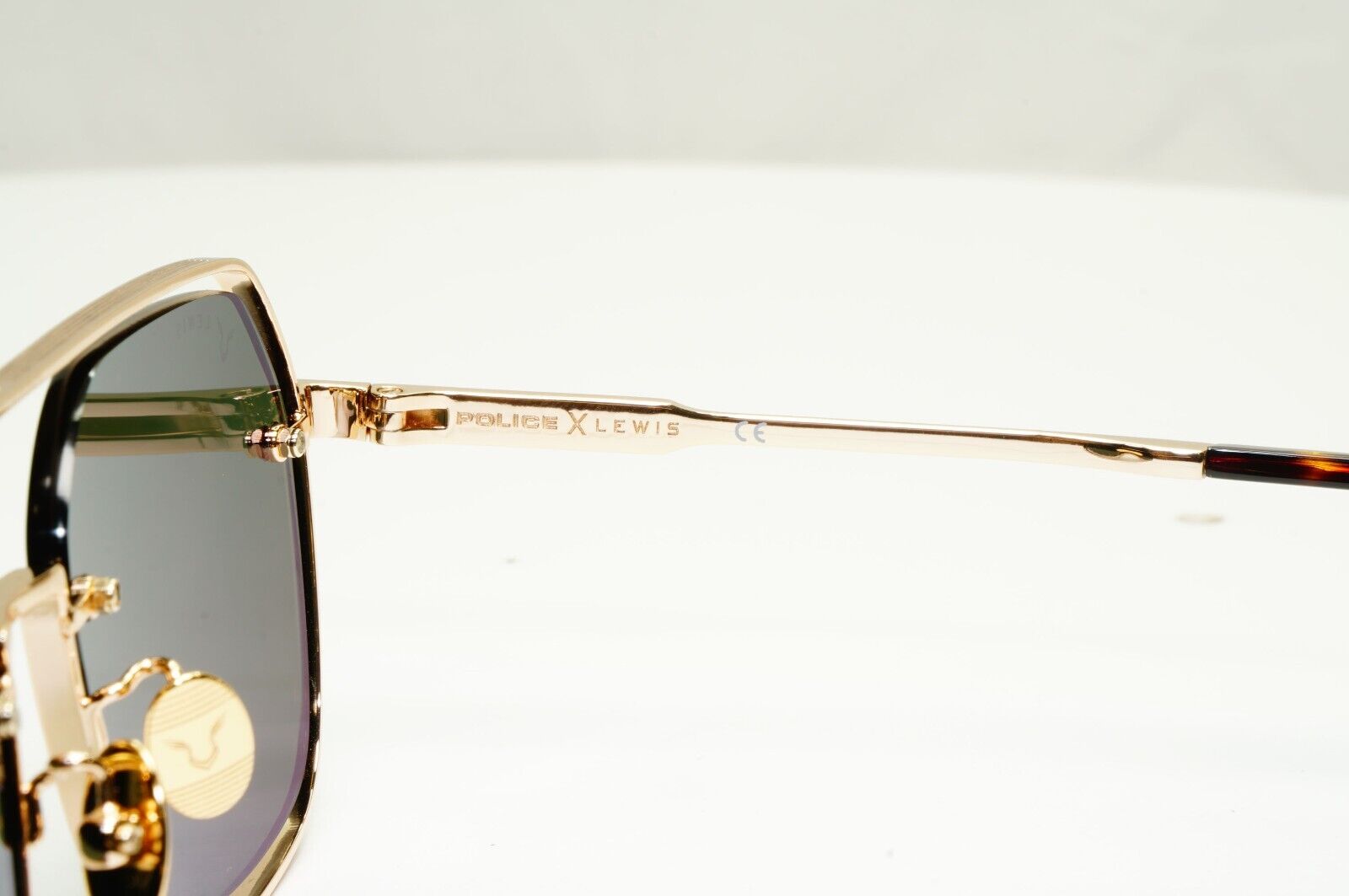 Police Lewis Hamilton F1 Sunglasses Gold Green Square Pilot SPL E18 COL 0300
