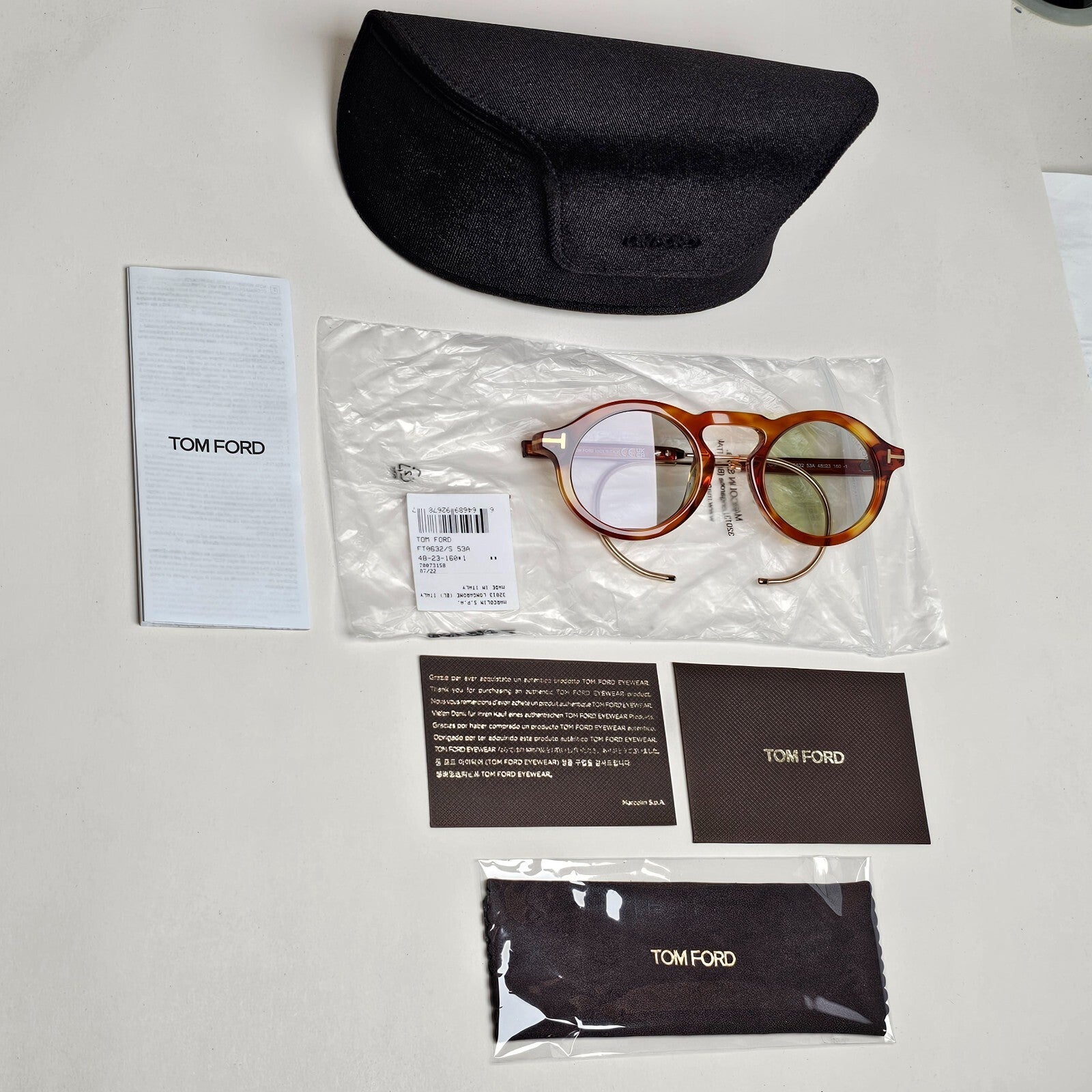 Tom Ford Sunglasses Grant-02 Ear Loop Hook Brown Grey FT0632 TF 632 53A 48mm
