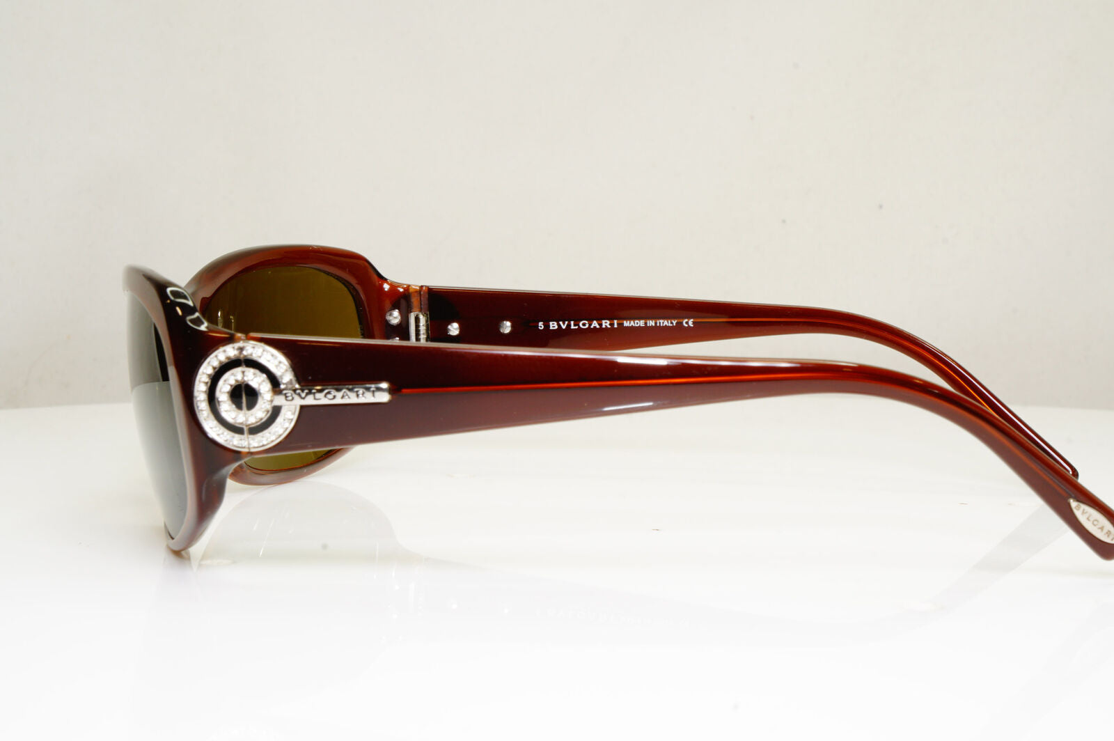 Authentic BVLGARI Mens Womens Sunglasses Brown CRYSTAL 8003 825/73 29225