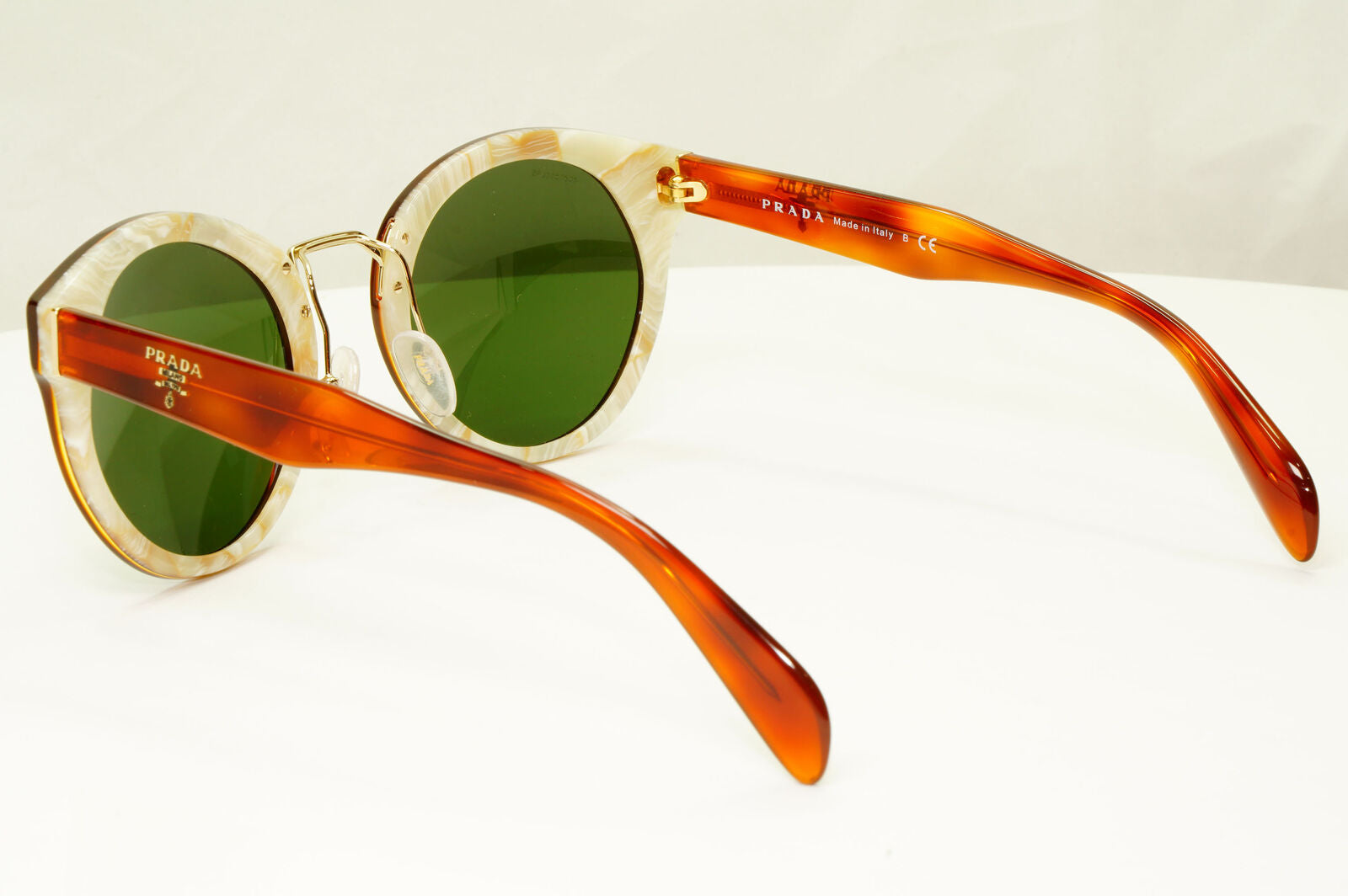 Prada Brown Green Sunglasses Tortoiseshell Gold Womens SPR 05T PR05TS TH7-1I0