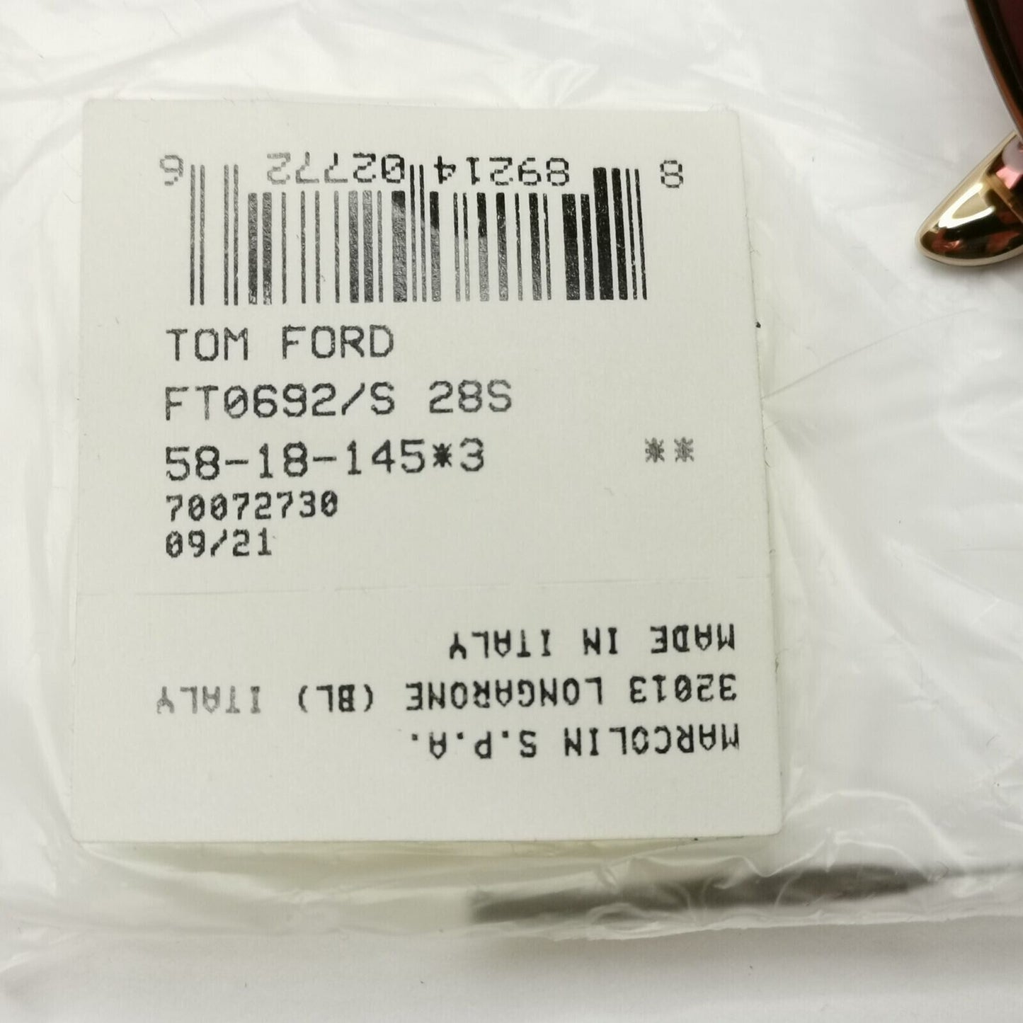 Tom Ford Gold Maroon Red Sunglasses Metal Square Pilot Kip TF 692 28S [B] 38998