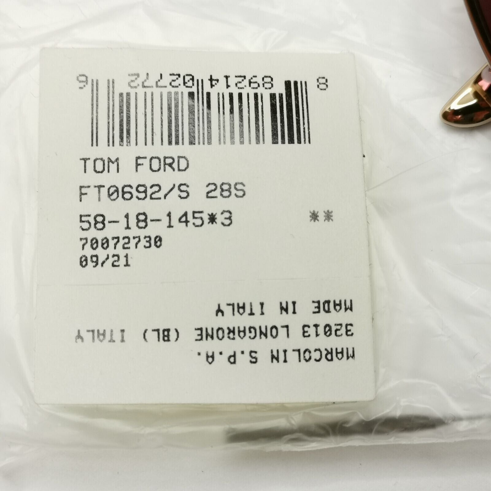 Tom Ford Gold Maroon Red Sunglasses Metal Square Pilot Kip TF 692 28S [B] 38998
