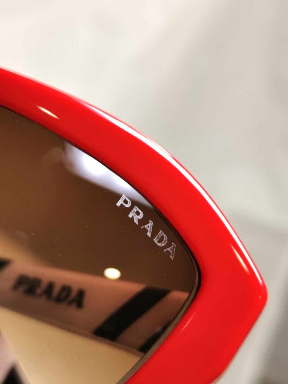 Prada Red Brown Sunglasses Ultravox Fashion Blogger Womens SPR 07X 543-6S1