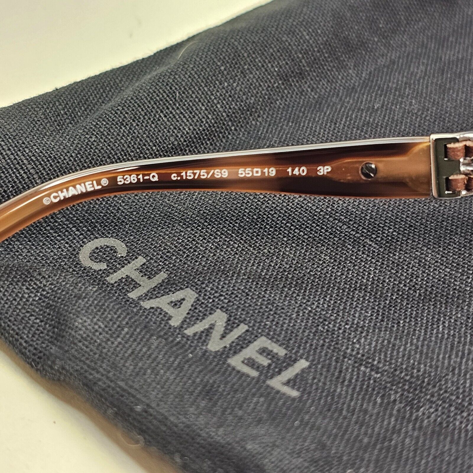 Chanel Sunglasses Polarized Brown Gradient Silver Leather Chain 5361-Q c.1575/S9