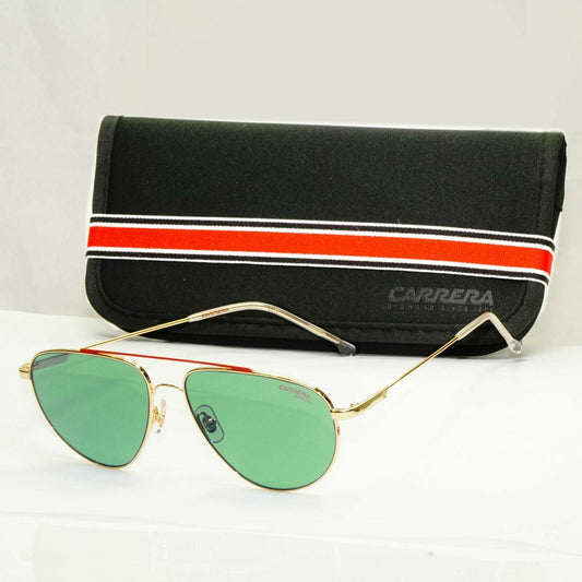 Carrera Gold Sunglasses Mens Shiny Metal Green Pilot Mens  2014 T/S J5GKU