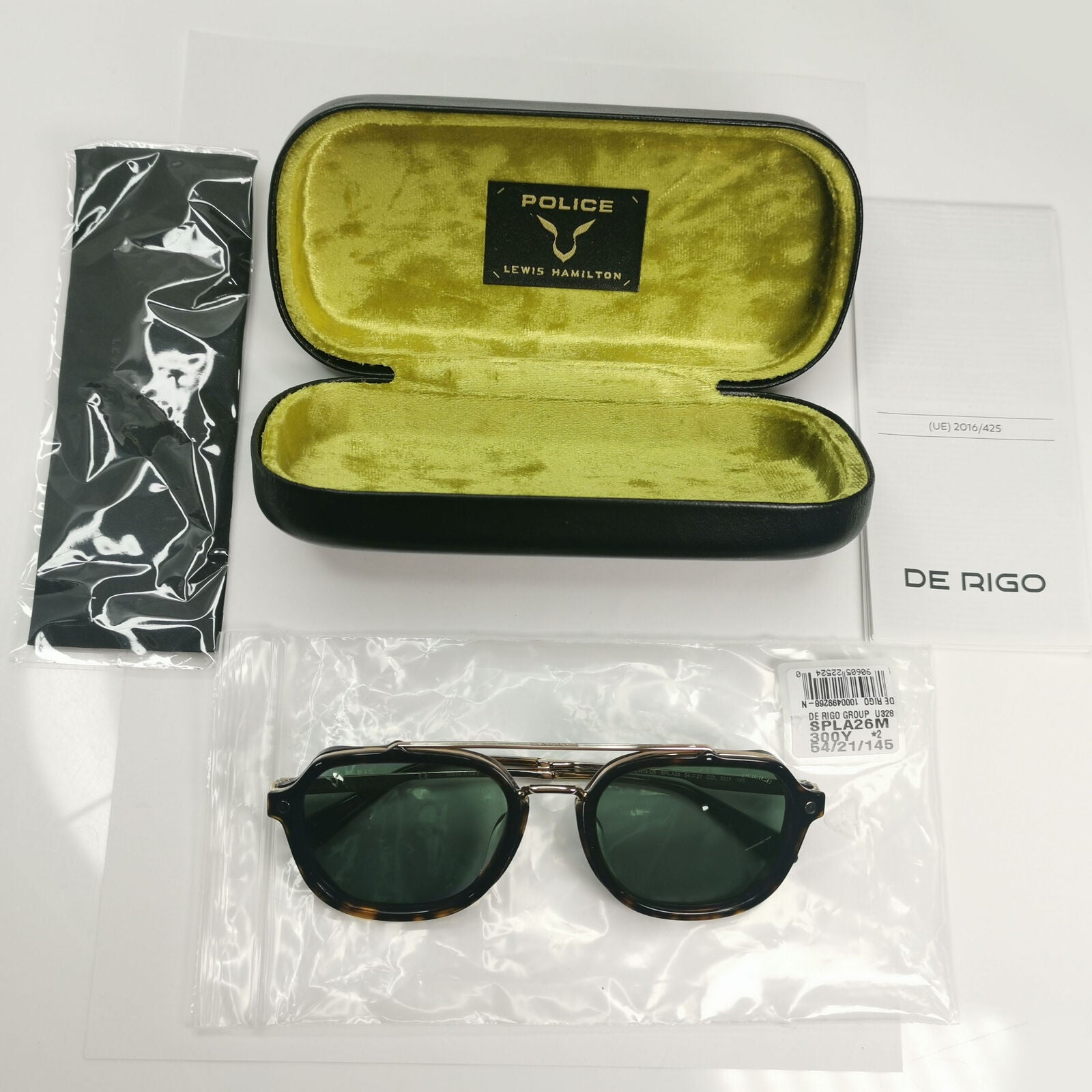 Police Lewis Hamilton F1 Sunglasses Brown Gold Green SPL A26 COL 300Y 54mm
