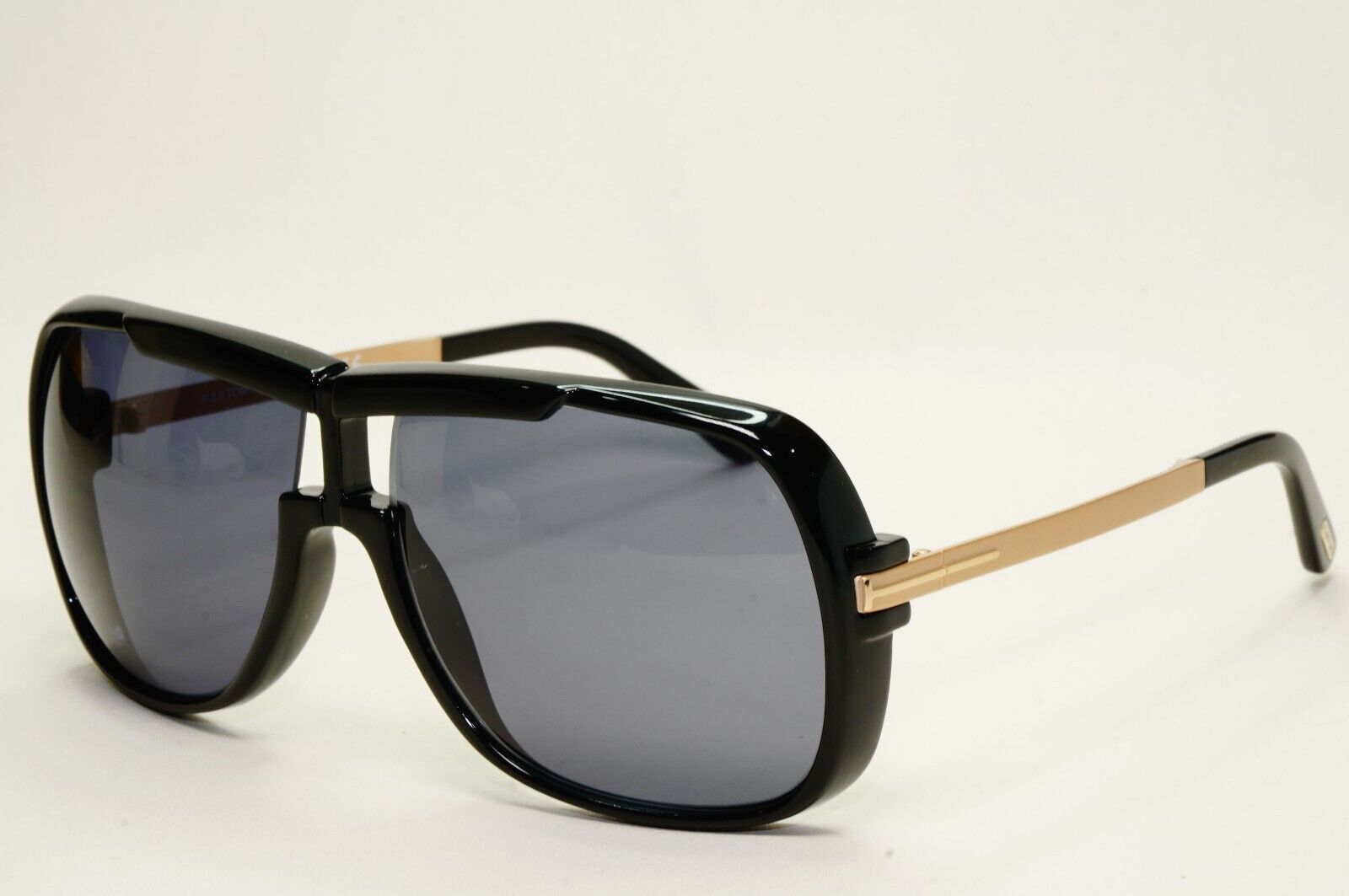 Tom Ford Sunglasses Black Gold Grey Square Caine FT0800 TF 800 01A Pilot 230924