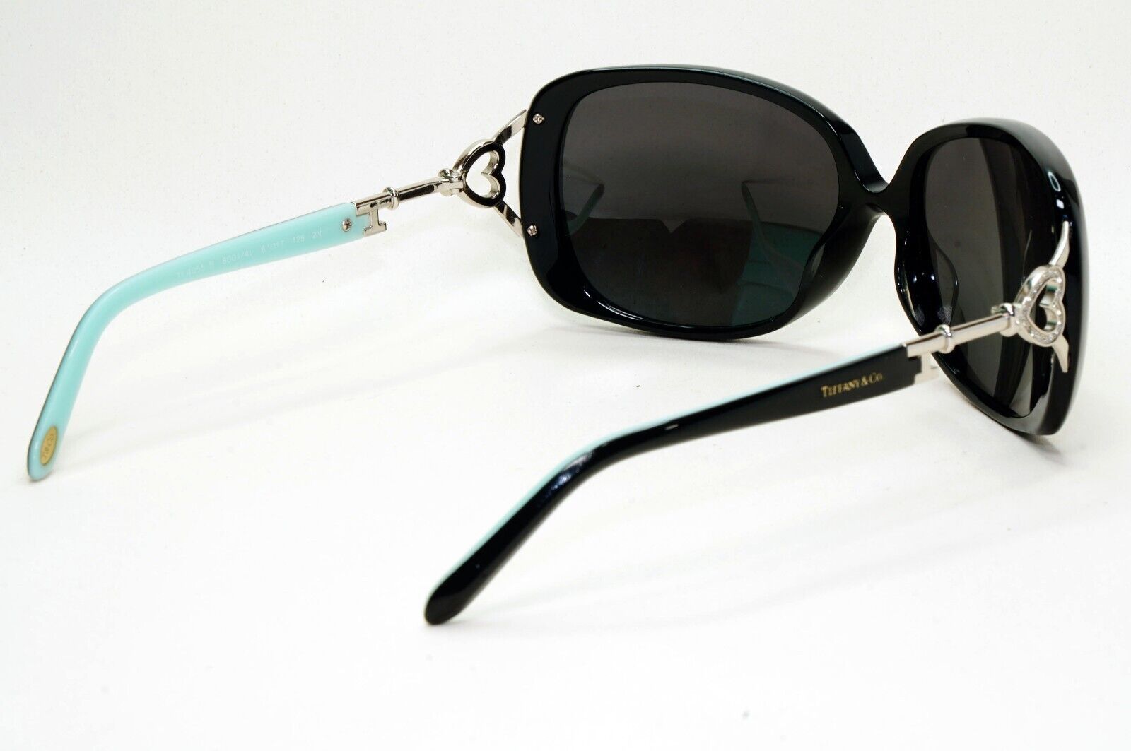 Tiffany & Co Sunglasses Crystal Keys Black Silver Large TF 4055-B 8001/4L 131024