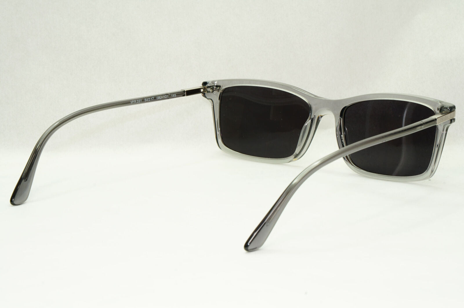 Prada Sunglasses Transparent Grey Crystal Black PR03YV VPR 03Y 08U-1O1 54mm
