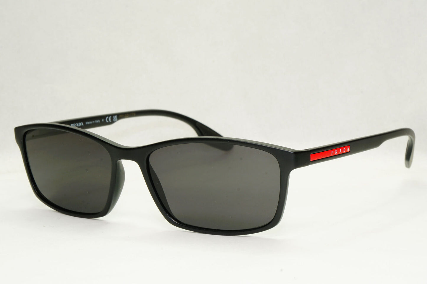 Prada Sunglasses Black Rectangle Square Matte PS04MV VPS 04M 1AB-1O1 56mm