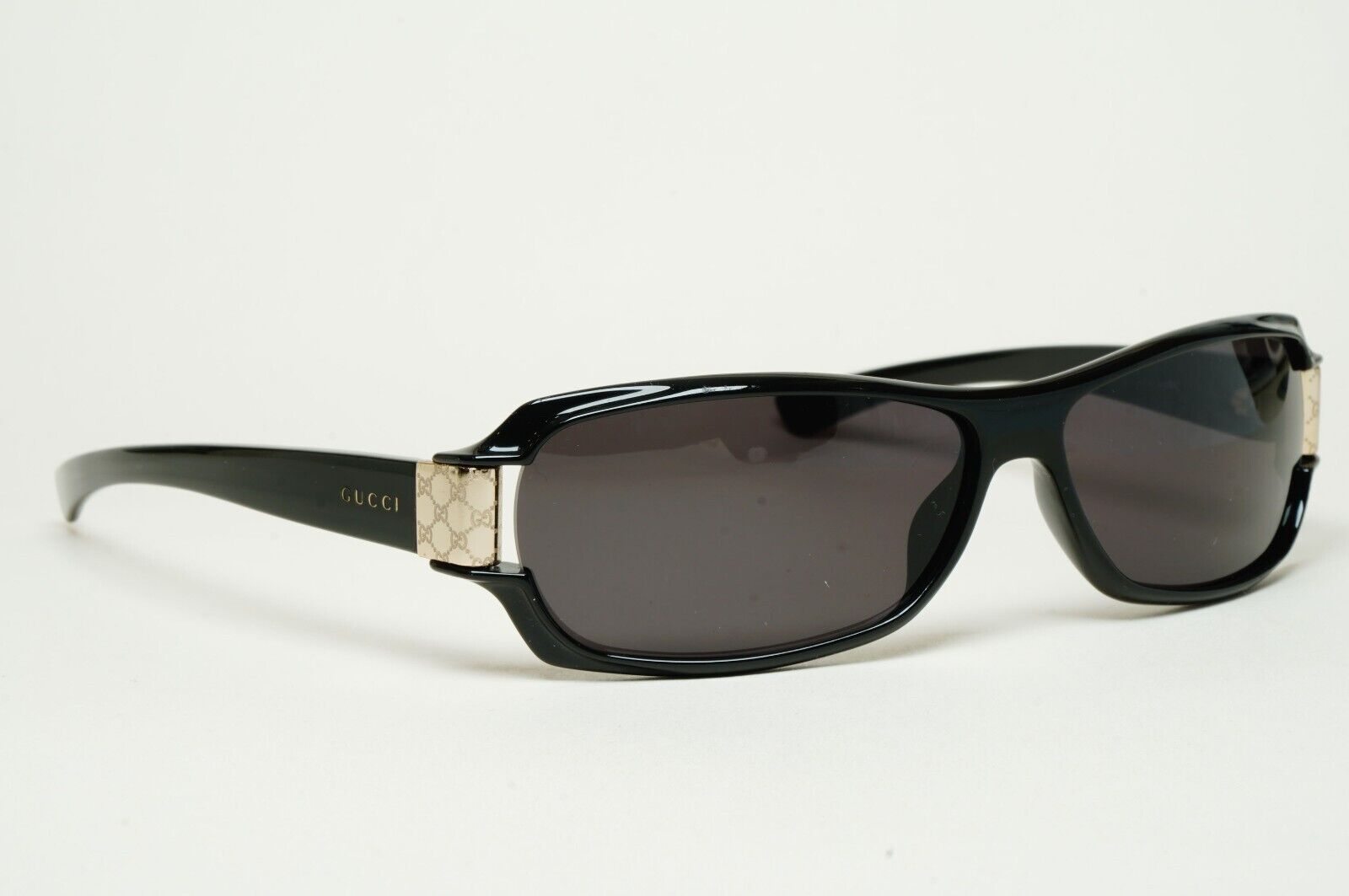 Gucci Sunglasses 1998 Vintage Black Gold Rectangle Unisex GG 2547/S PL4 180125