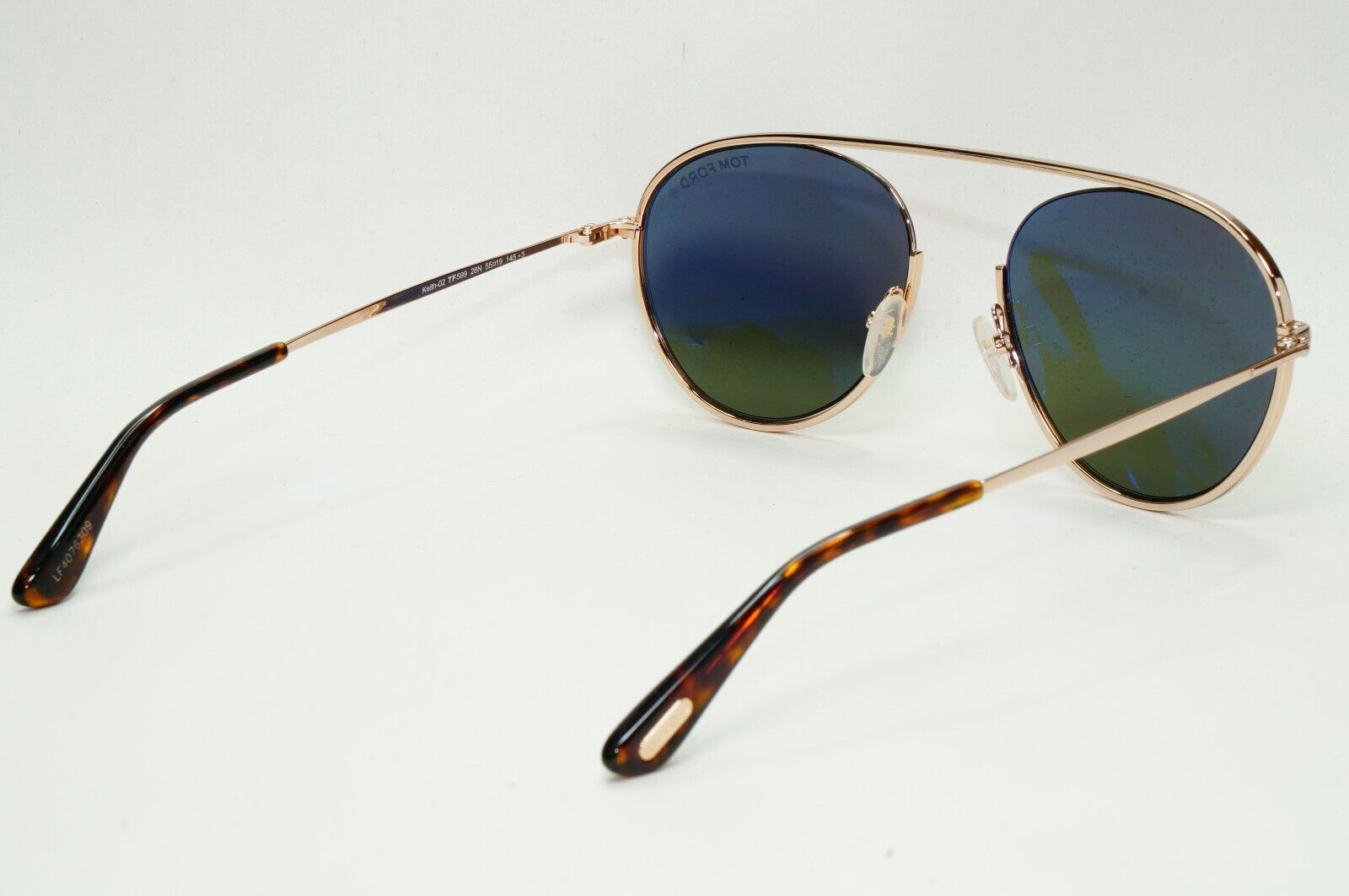 Tom Ford Sunglasses Keith-02 Gold Dark Green Metal Pilot FT0599 TF 599 28N 55mm