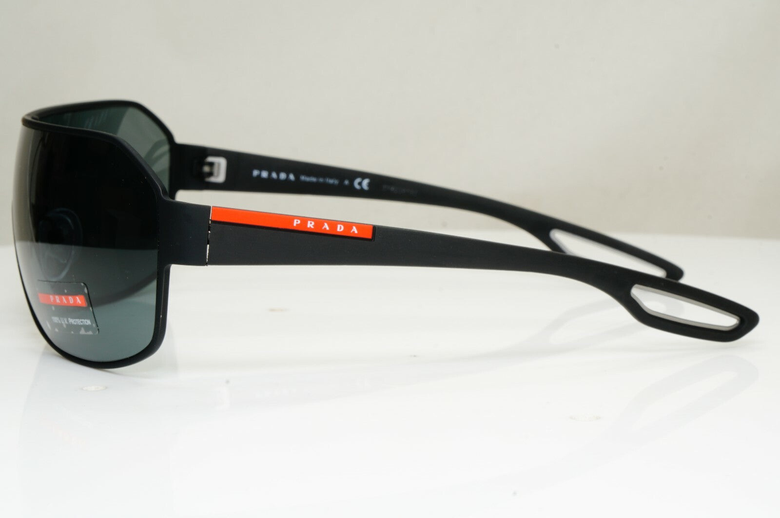 Prada Sunglasses Black Shield Visor Ski Sport Wrap PS52QS SPS 52Q DG0-1A1 [a]