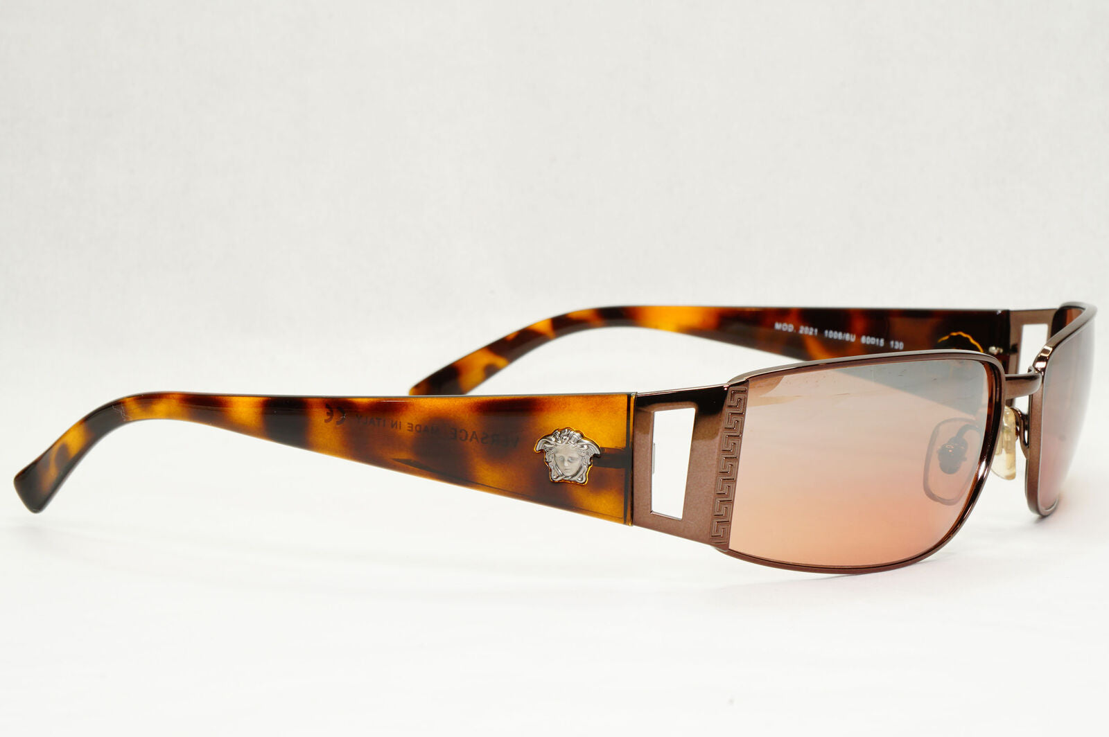 Versace Sunglasses 2003 Vintage Rectangle Brown Mirror MOD 2021 1006/6U 151223