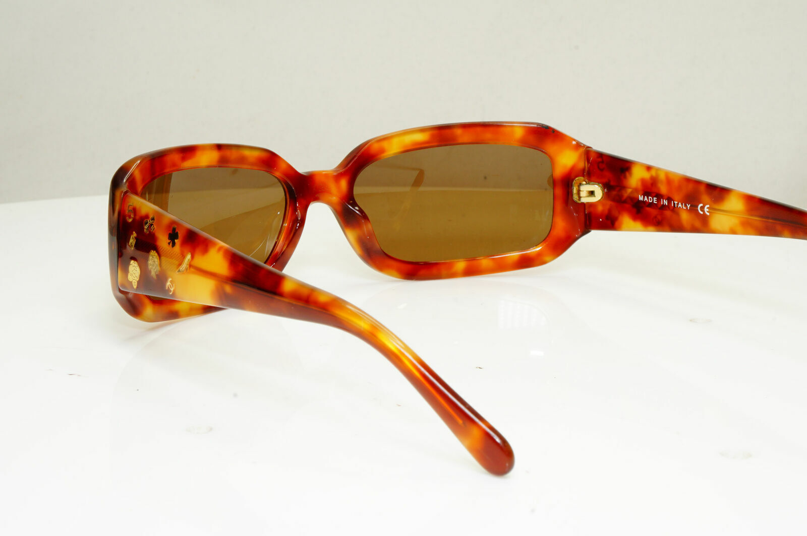Chanel Gold Charms Sunglasses Brown Tortoise Vintage Womens 5142 574/3B 29988