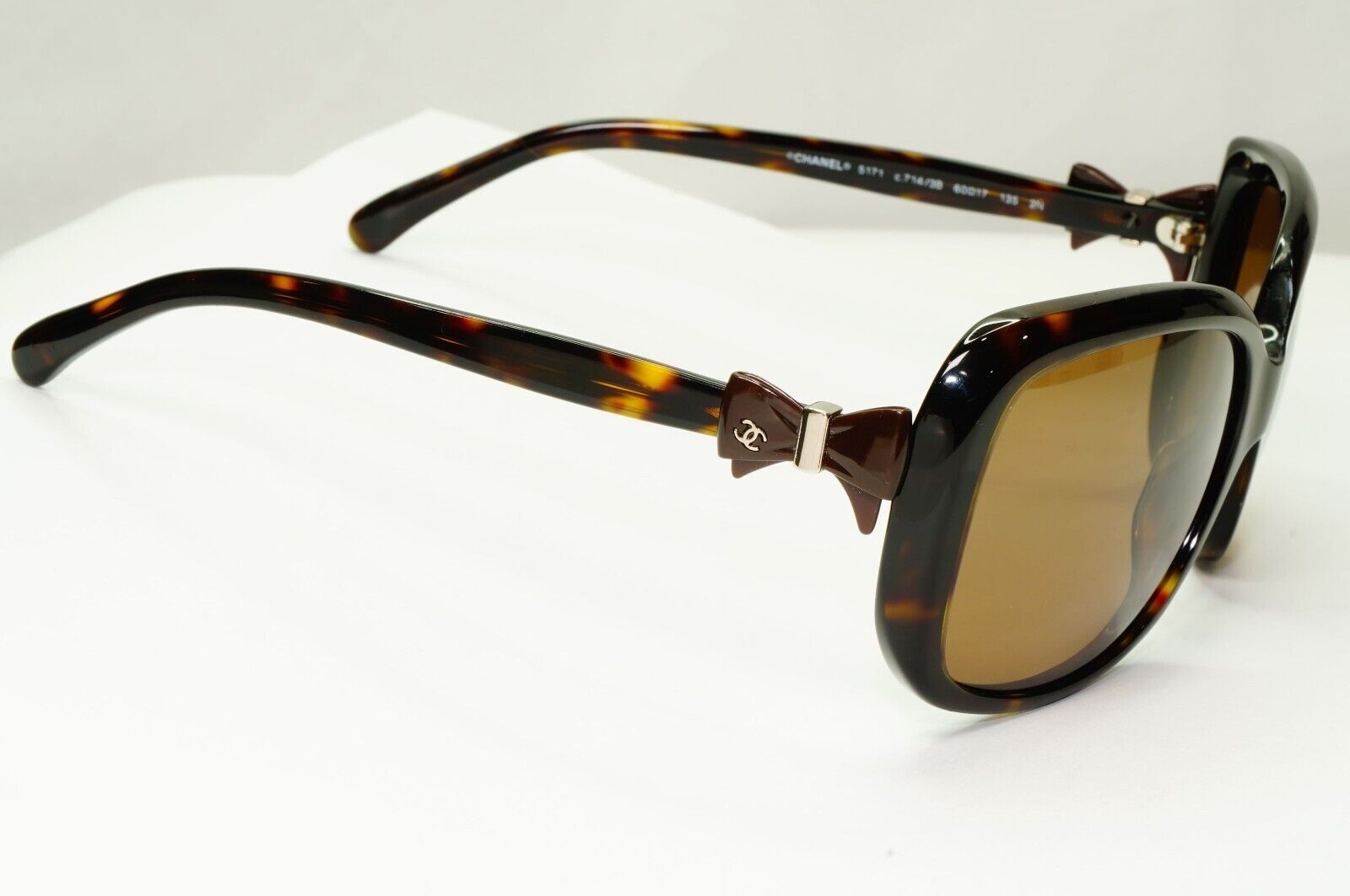 Chanel Sunglasses 2011 Bows Brown Tortoiseshell Square 5171 c.714/3B 021124