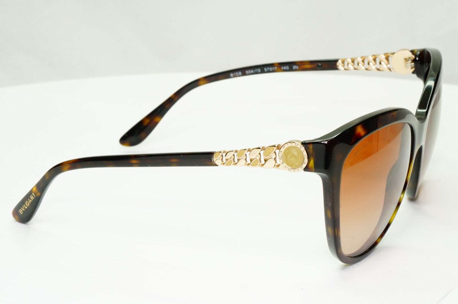 Bvlgari Gold Chain Sunglasses Brown Gradient Tortoiseshell 8158 504/13 28534