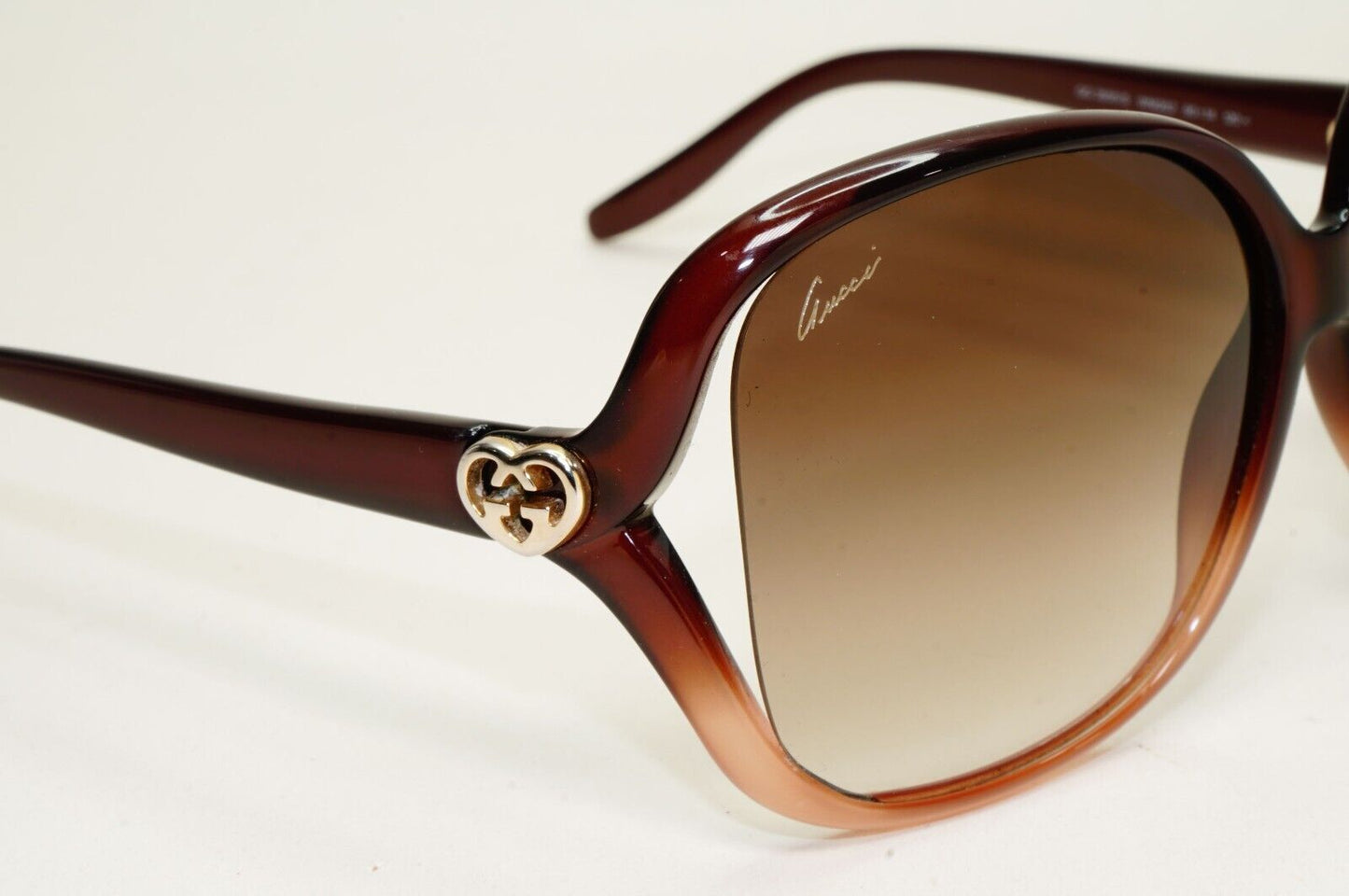 Gucci Sunglasses 2011 Vintage Gold Heart Brown Square GG 3500/S WNQ02 041124