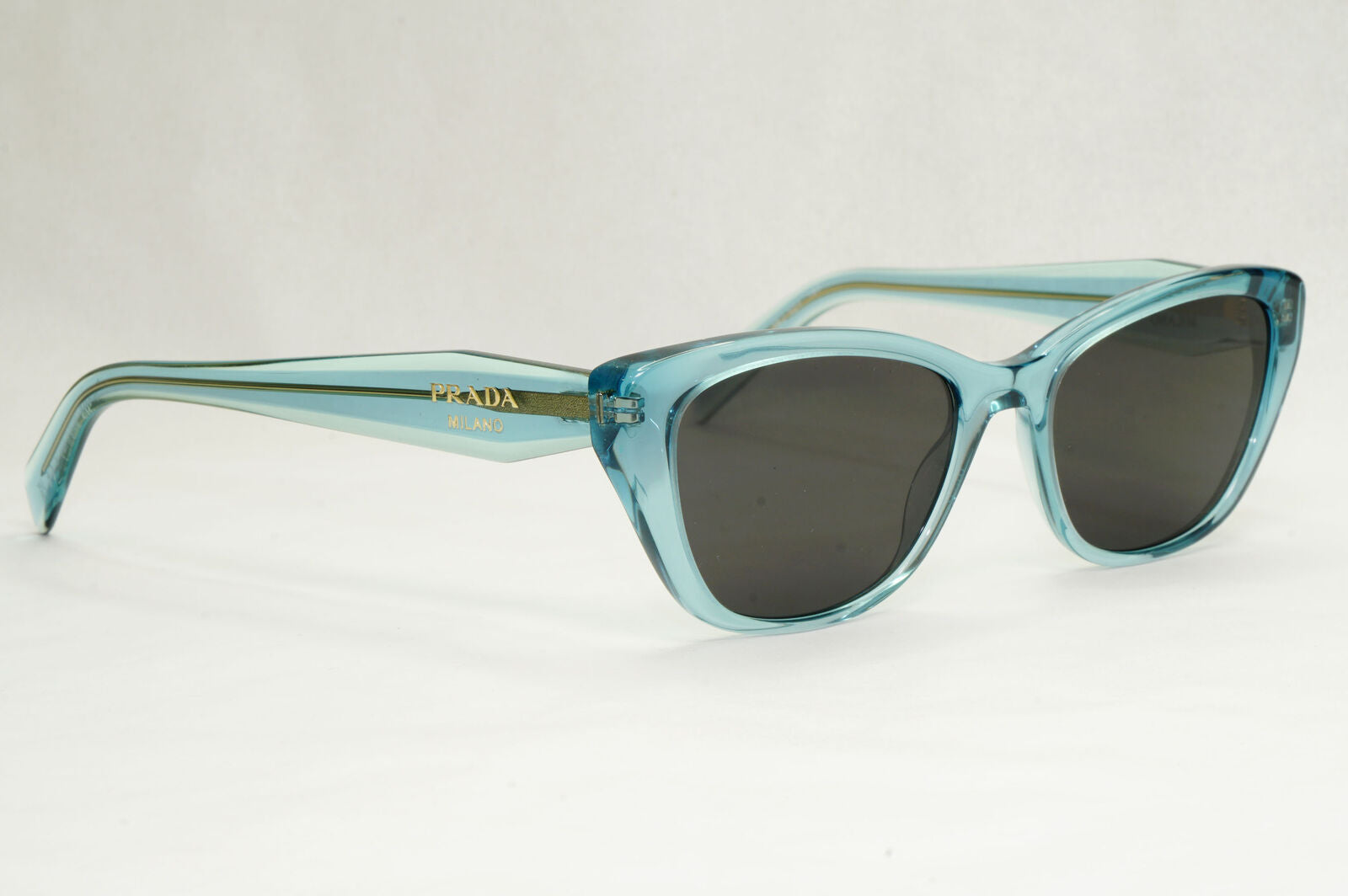 Prada Sunglasses Turquoise Transparent Black Square PR19WV VPR 19W 16J-1O1 51mm