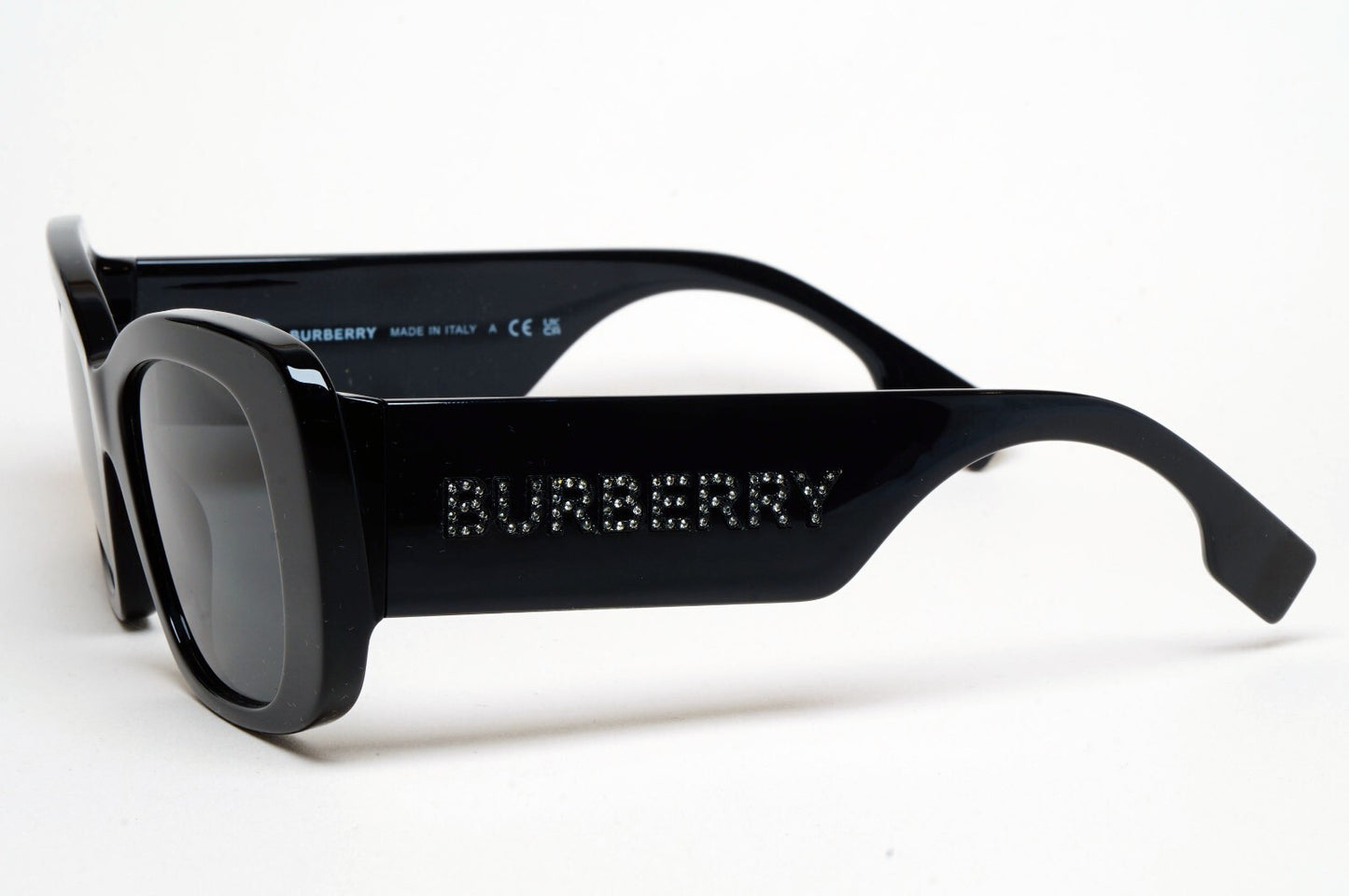 Burberry Sunglasses Black Square Diamante Letters BE 4410 3001/87 52mm
