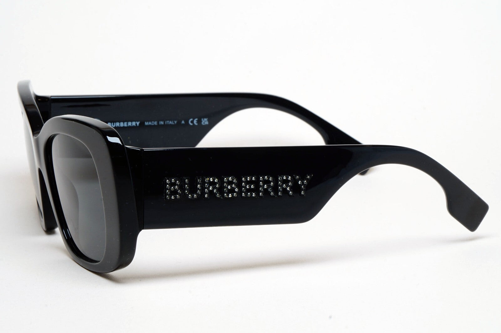 Burberry Sunglasses Black Square Diamante Letters BE 4410 3001/87 52mm