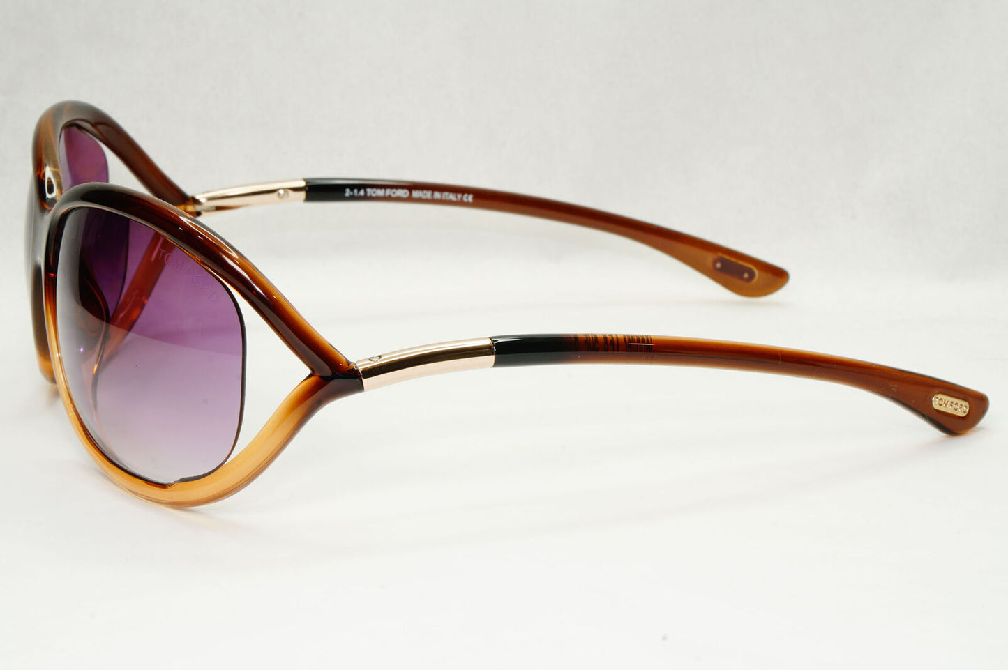 Tom Ford Sunglasses Jennifer Brown Gold Violet Gradient Wrap FT0008 TF8 50F