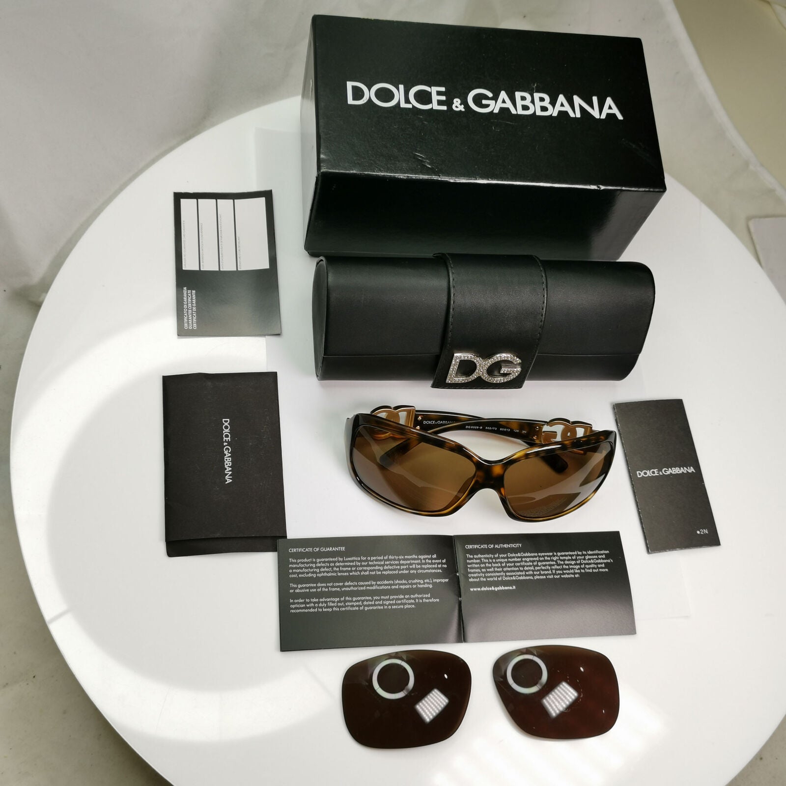 Dolce & Gabbana 2009 Sunglasses Brown Gold Diamante DG 6029-B 502/73 311022