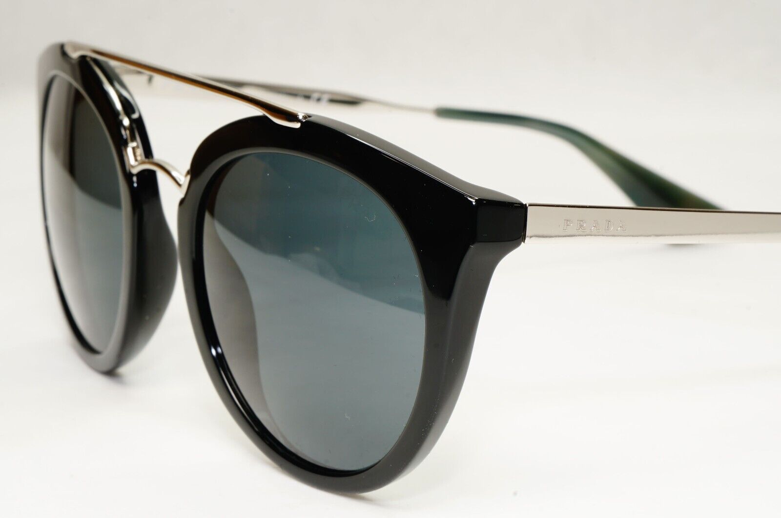 Prada Sunglasses Cinema Black Silver Grey Square PR23SS SPR 23S 1AB-1A1 52mm
