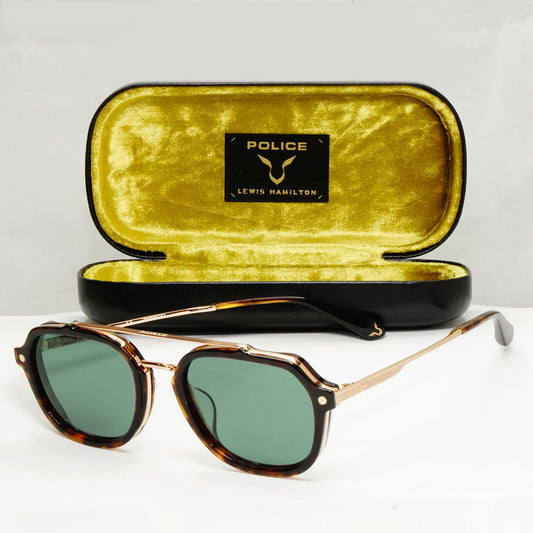 Police Lewis Hamilton F1 Sunglasses Brown Gold Green SPL A26 COL 300Y 54mm