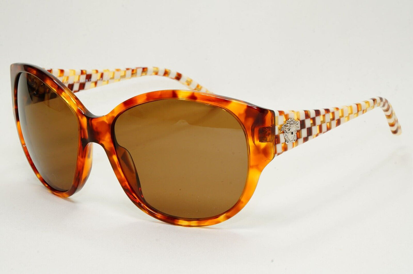 Versace Sunglasses 2012 Vintage Square Brown Chequered MOD 4208 928/73 021124