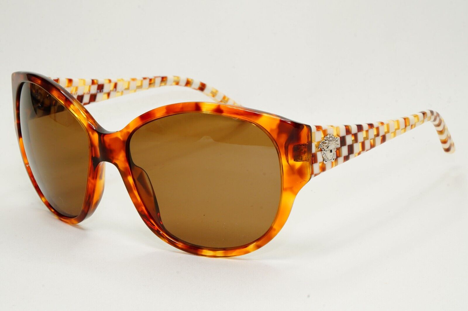 Versace Sunglasses 2012 Vintage Square Brown Chequered MOD 4208 928/73 021124