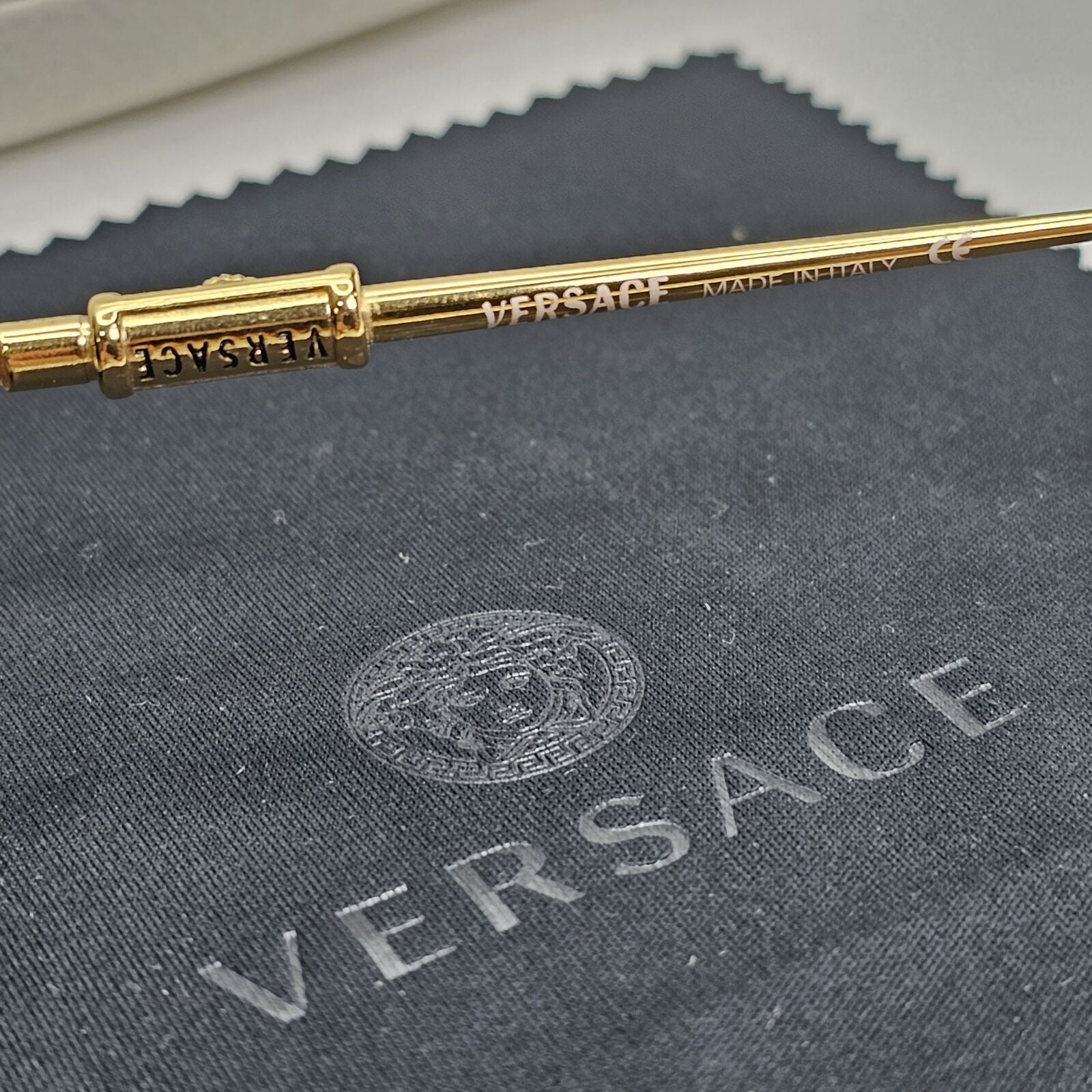 Gianni Versace 1995 Sunglasses Gold Tortoise Green MOD X12 COL A11 50mm 200124