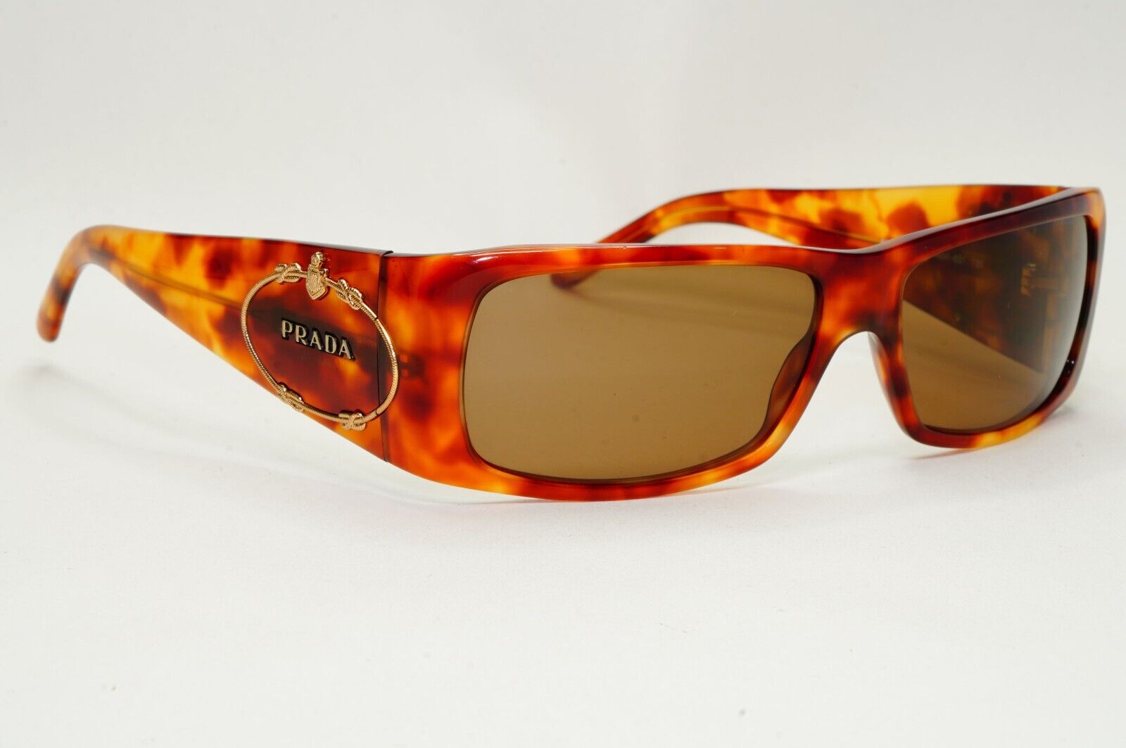 Prada Sunglasses 2007 Vintage Brown Gold Crest PR10HS SPR 10H 4BW-6S1 031124