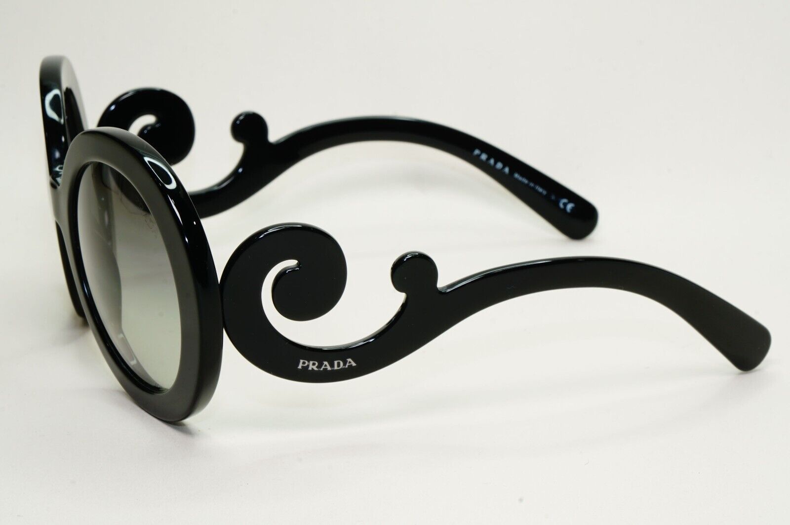 Prada Sunglasses Swirl Baroque Black Round PR27NS SPR 27N 1AB-3M1 061024