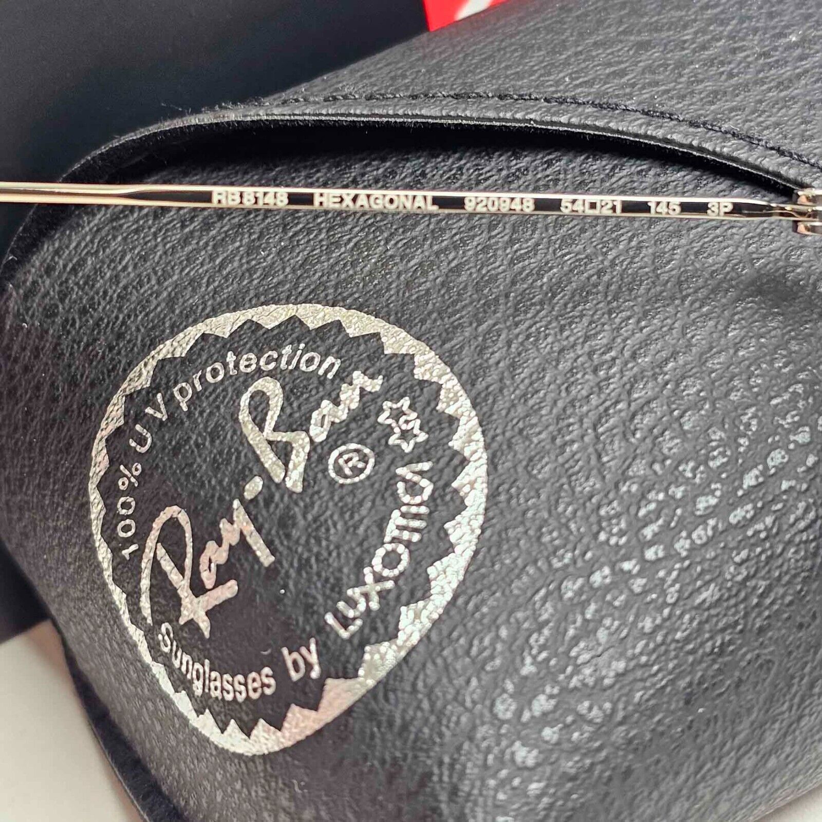 Ray-Ban Sunglasses Hexagonal Titanium Polarised Silver Black RB 8148 9209/48 54m