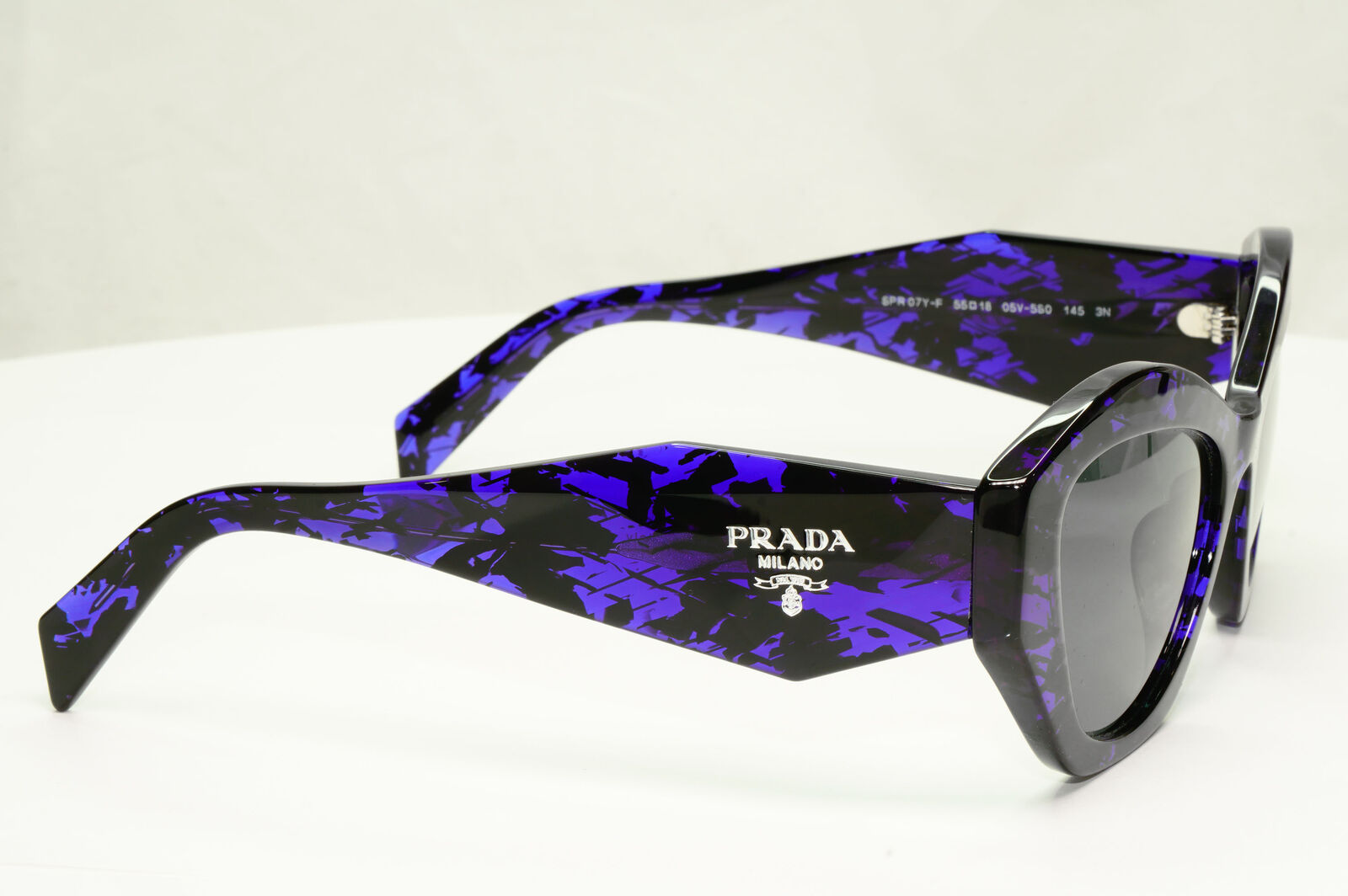 Prada Symbole Marble Sunglasses Black Violet Square PR07YSF SPR 07Y F 05V-5S0